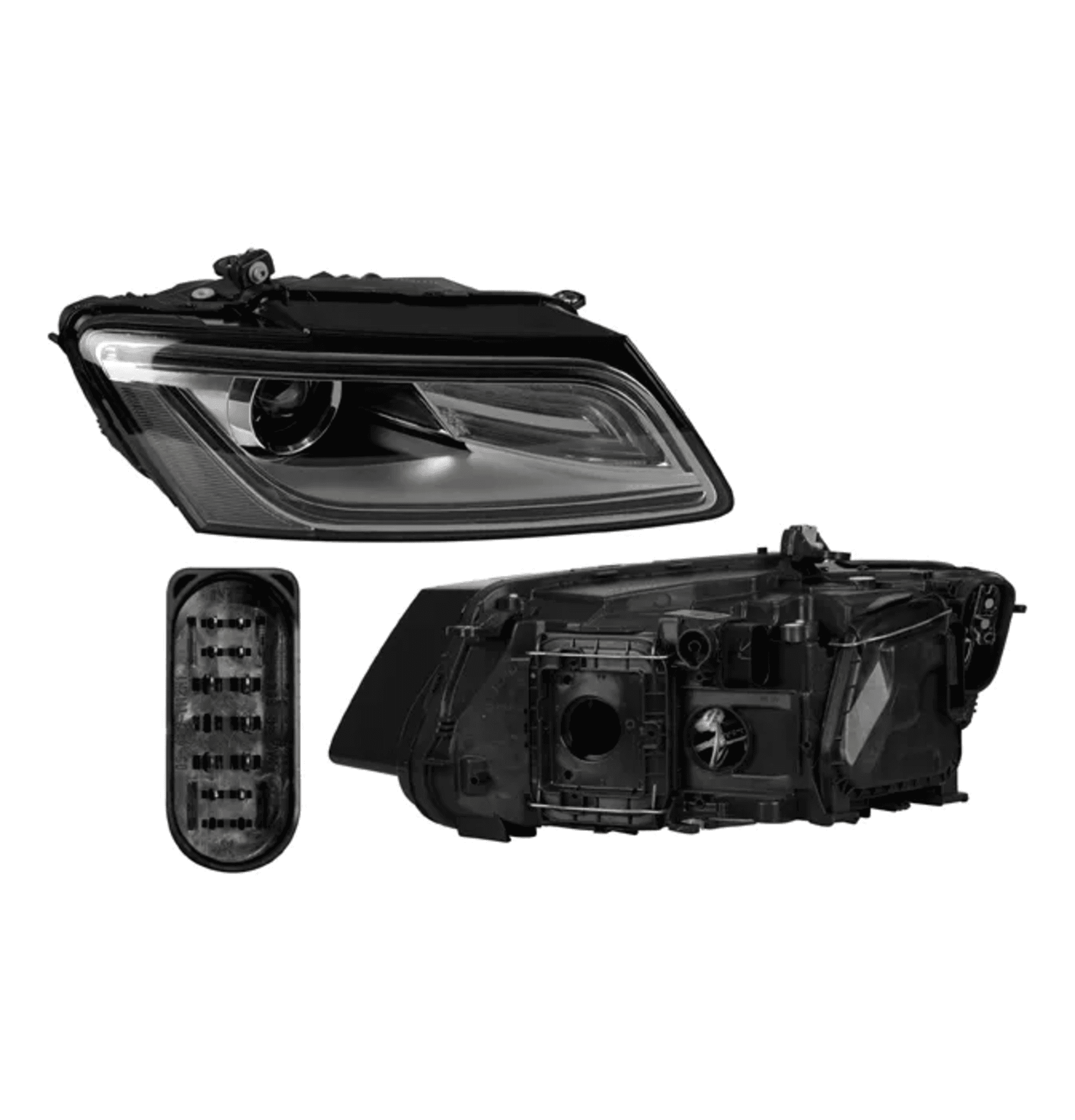 Faro Derecho Audi Q5 2013-2017 Electrico Con Motor Leds Para Foco Xenon Depo