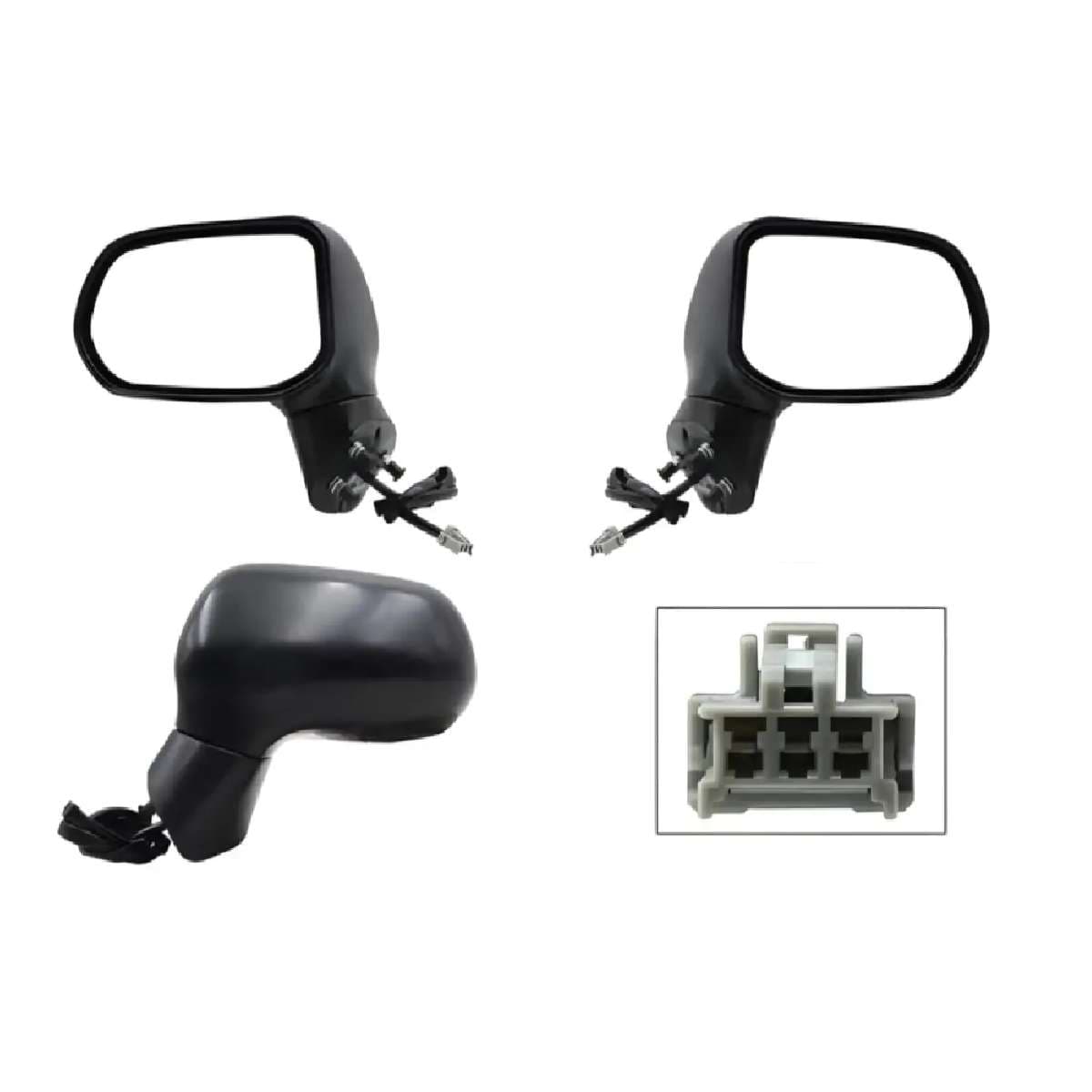 Par Espejos Eléctrico Honda Civic 4 Puertas 2006-2011 Negro Para Pintar 3 Pines