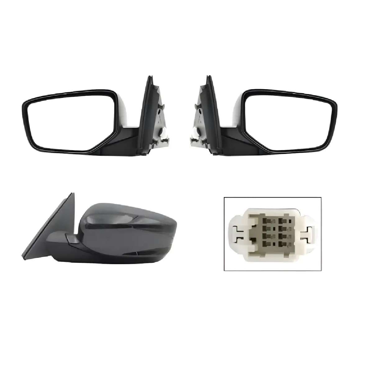 Par Espejos Eléctrico Honda Accord 4 Puertas 2008-2012 Negro Con Desempañante Para Pintar 5 Pines
