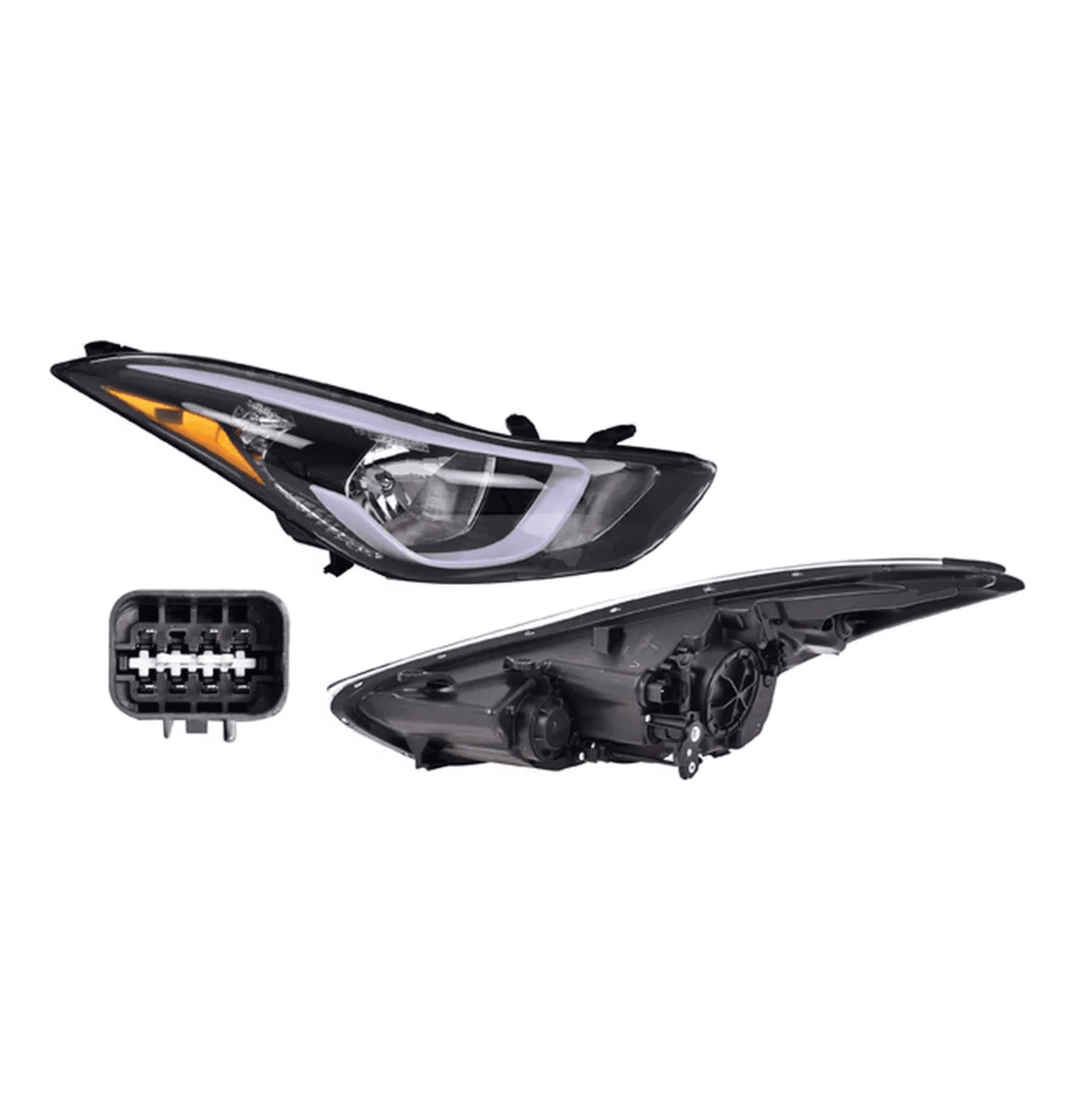 Faro Izquierdo Hyundai Elantra 2015-2016 Sin Leds Con Foco Depo