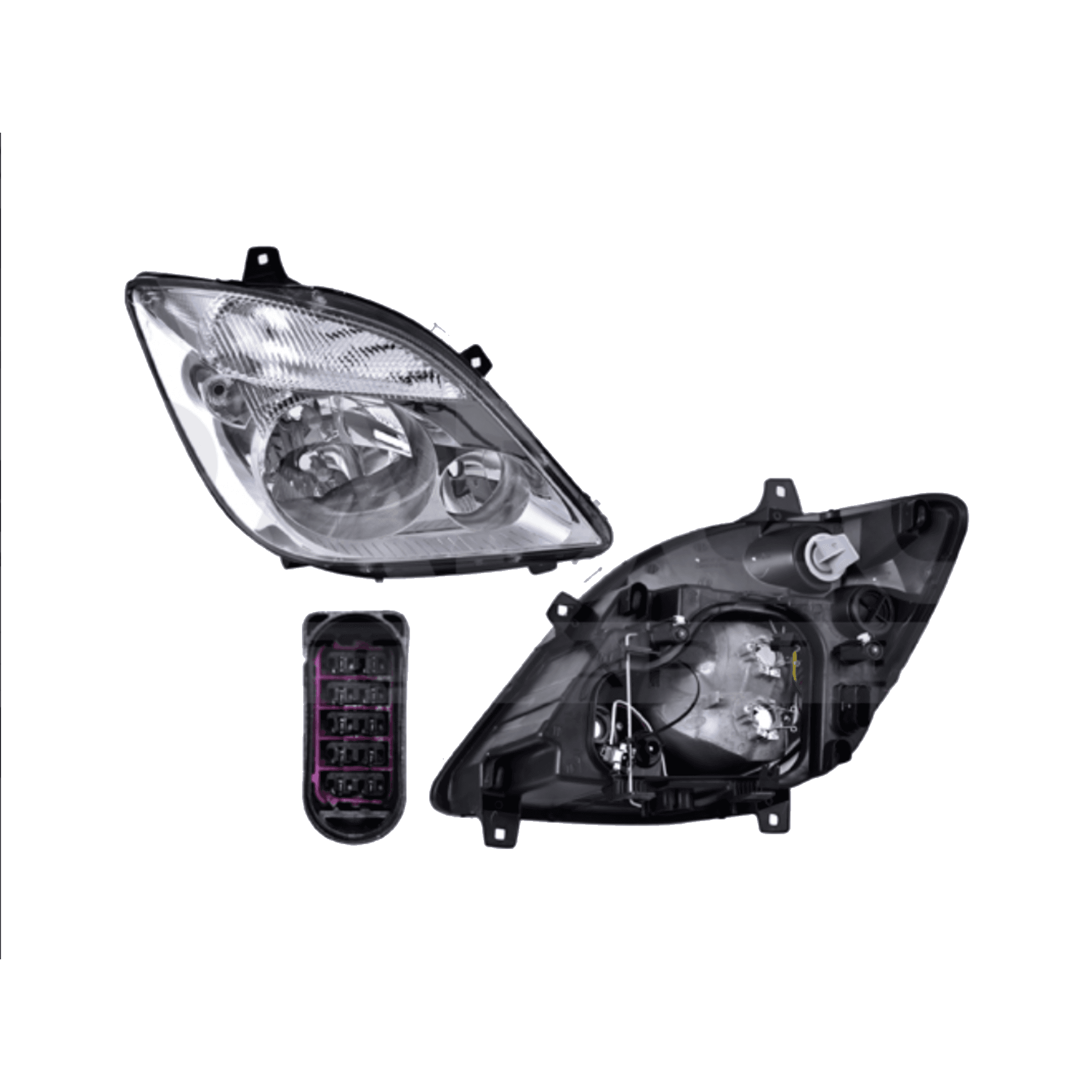 Faro Derecho Mercedes Benz Sprinter 2007-2013 Electrico Con Faro Niebla P/10 Pines Sin Foco Depo