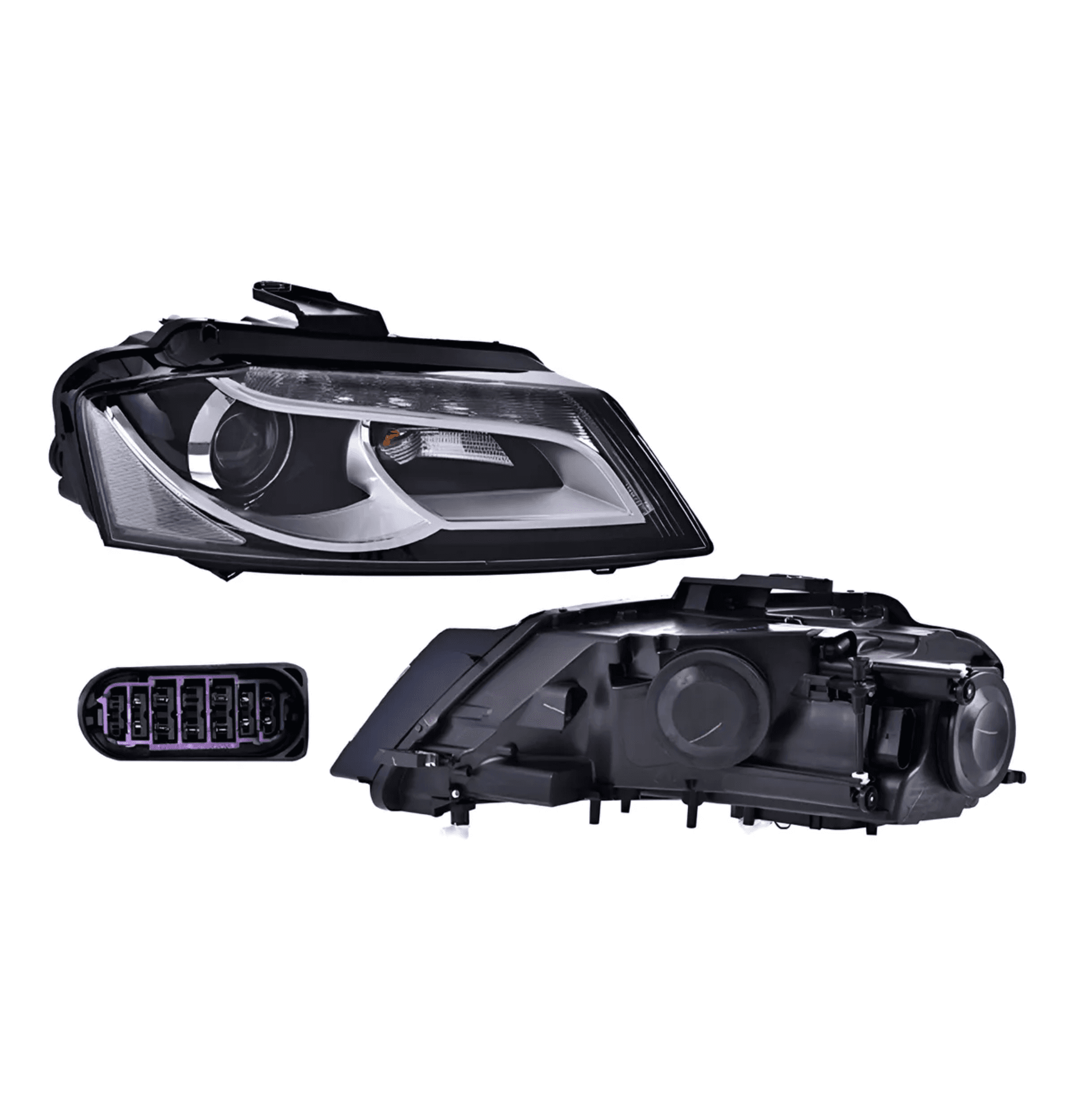 Faro Derecho Audi A3 2009-2012 4/5 Puertas Electrico Con Motor Leds Para Foco Xenon Depo