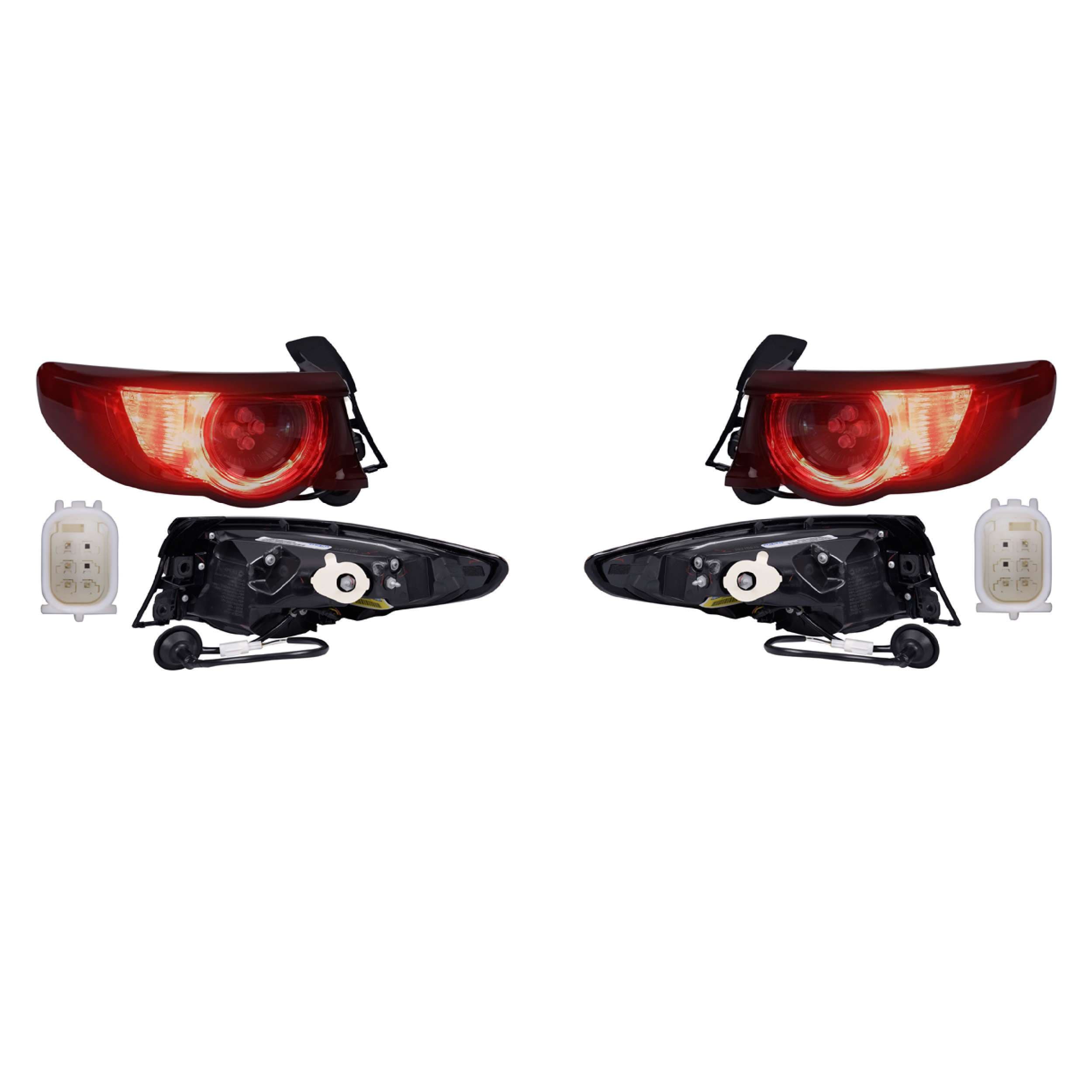 Par Calaveras Exteriores Leds Mazda 3 H-Back 2019-2024 Depo