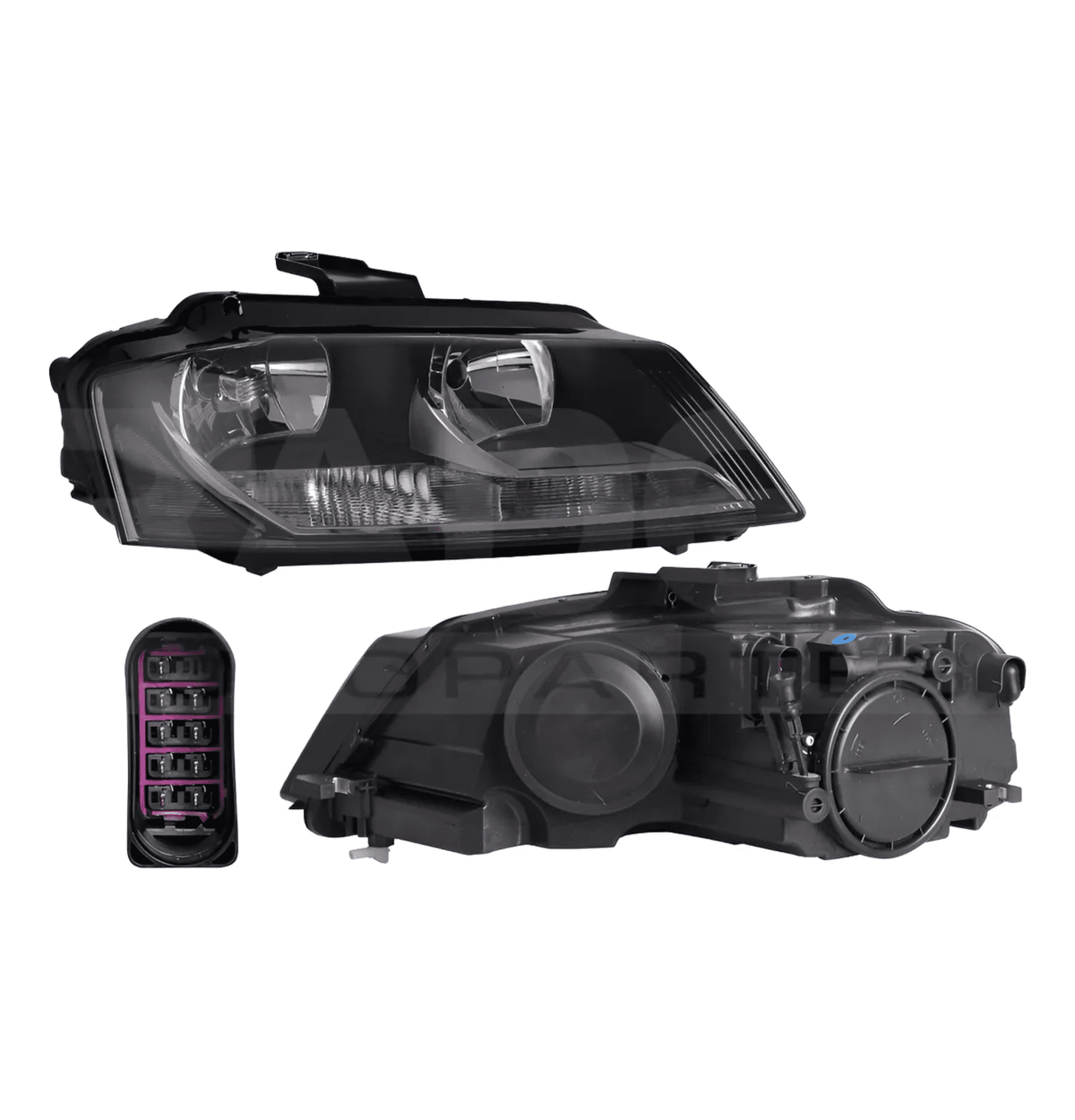 Faro Derecho Audi A3 2009-2012 Electrico Con Motor Para Foco Halogeno Depo