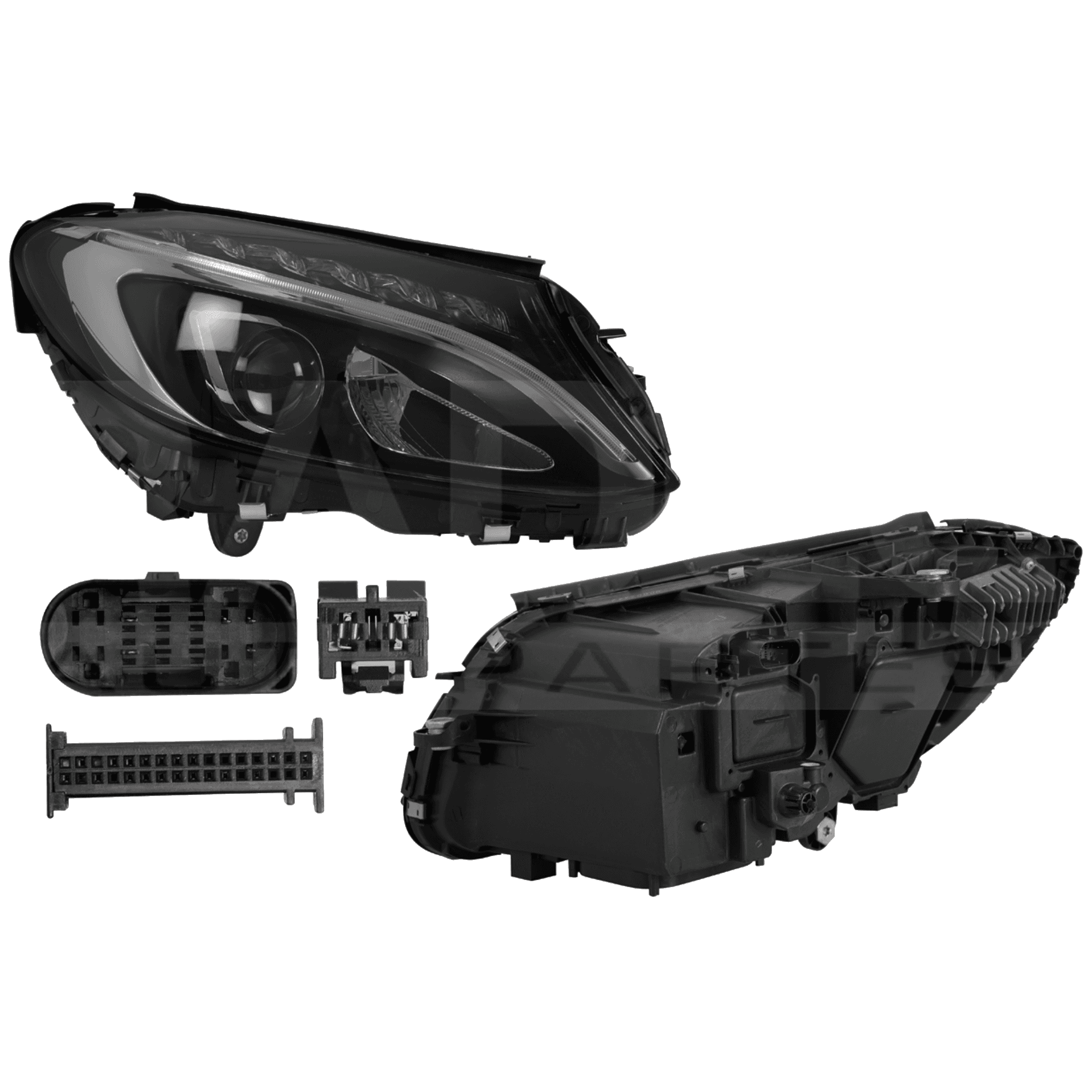 Faro Derecho Mercedes Benz Clase C 2015-2018 Electrico Con Motor Leds Depo