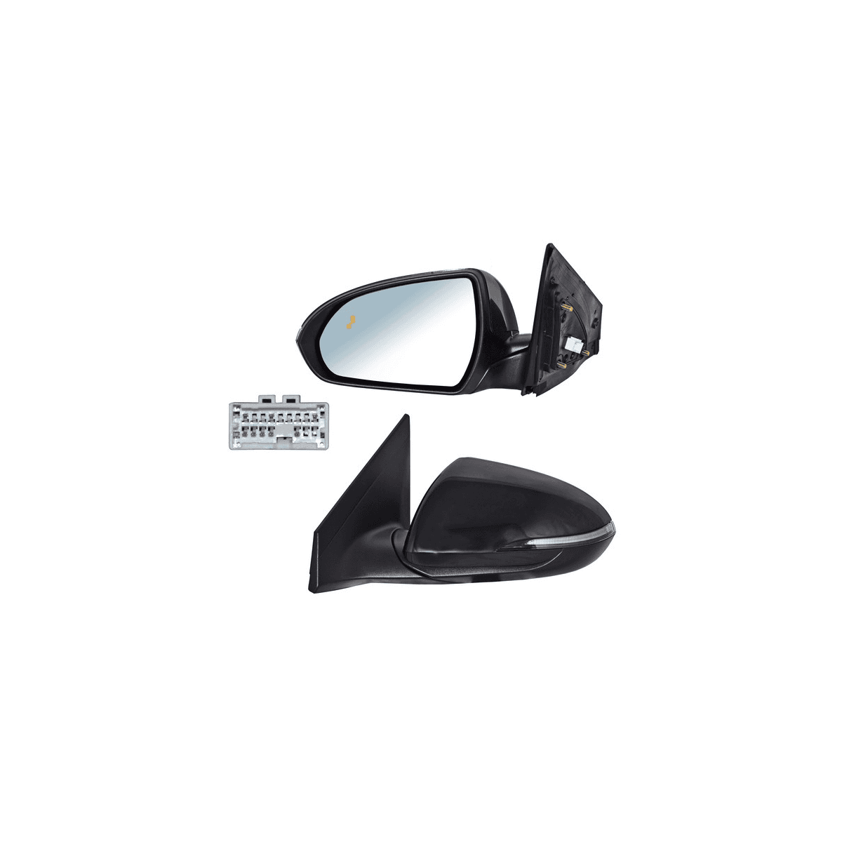 Espejo Para Hyundai Elantra 2019-2020 Electrico Para Pintar Con Desempañante Con Sensor Punto Ciego Con Direccional 8 Pines Izquierdo