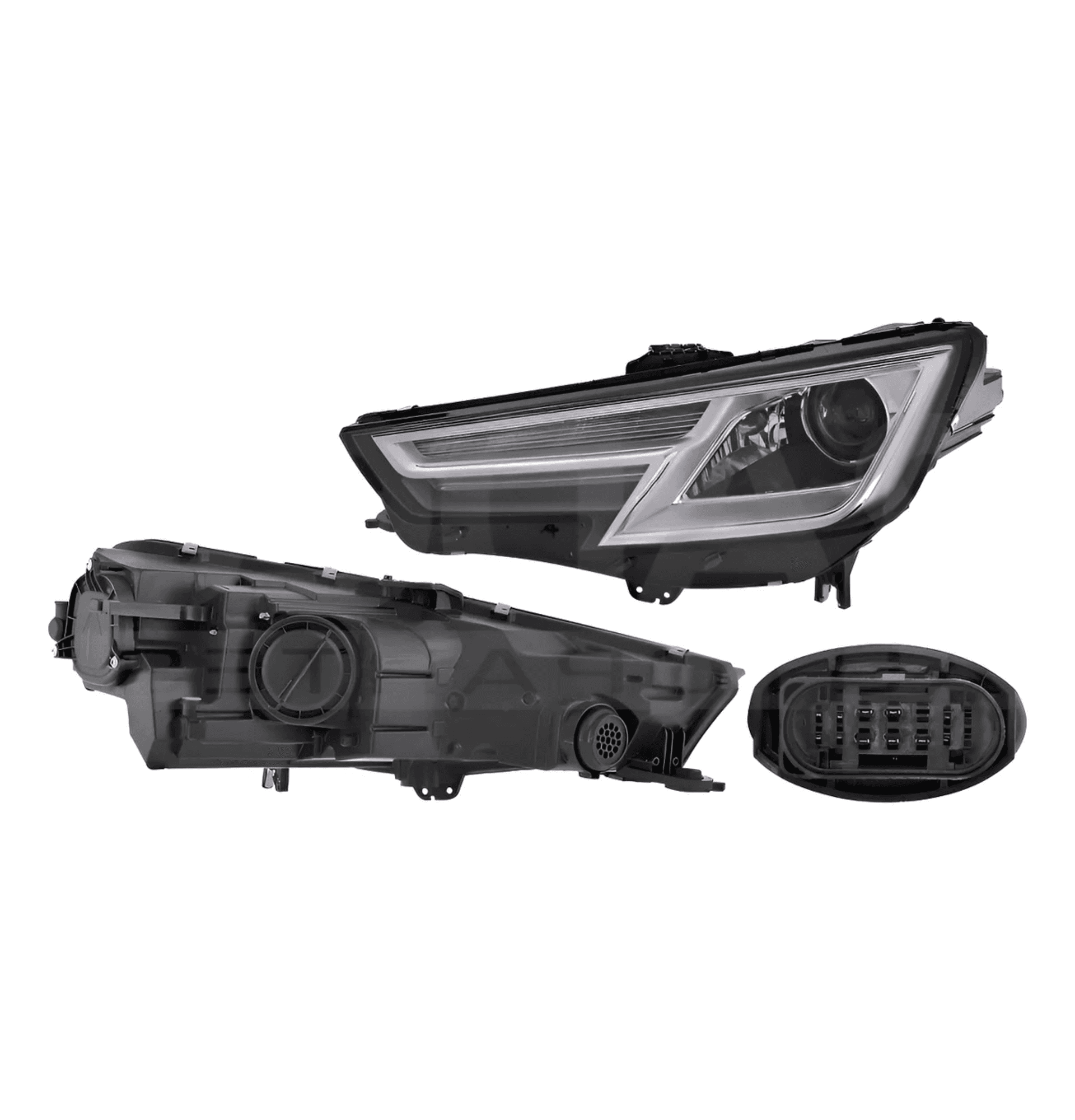 Faro Izquierdo Audi A4 2017-2019 Electrico Con Motor Para Foco Xenon Leds 11 Pines Depo