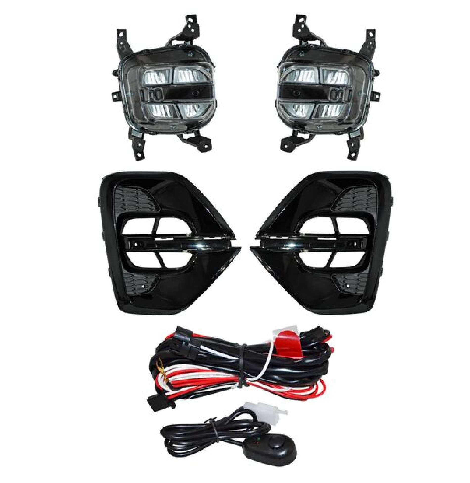 Faro Niebla Para Kia Sportage Sxl 2019-2021 Con Parrilla Sin Moldura Leds Juego