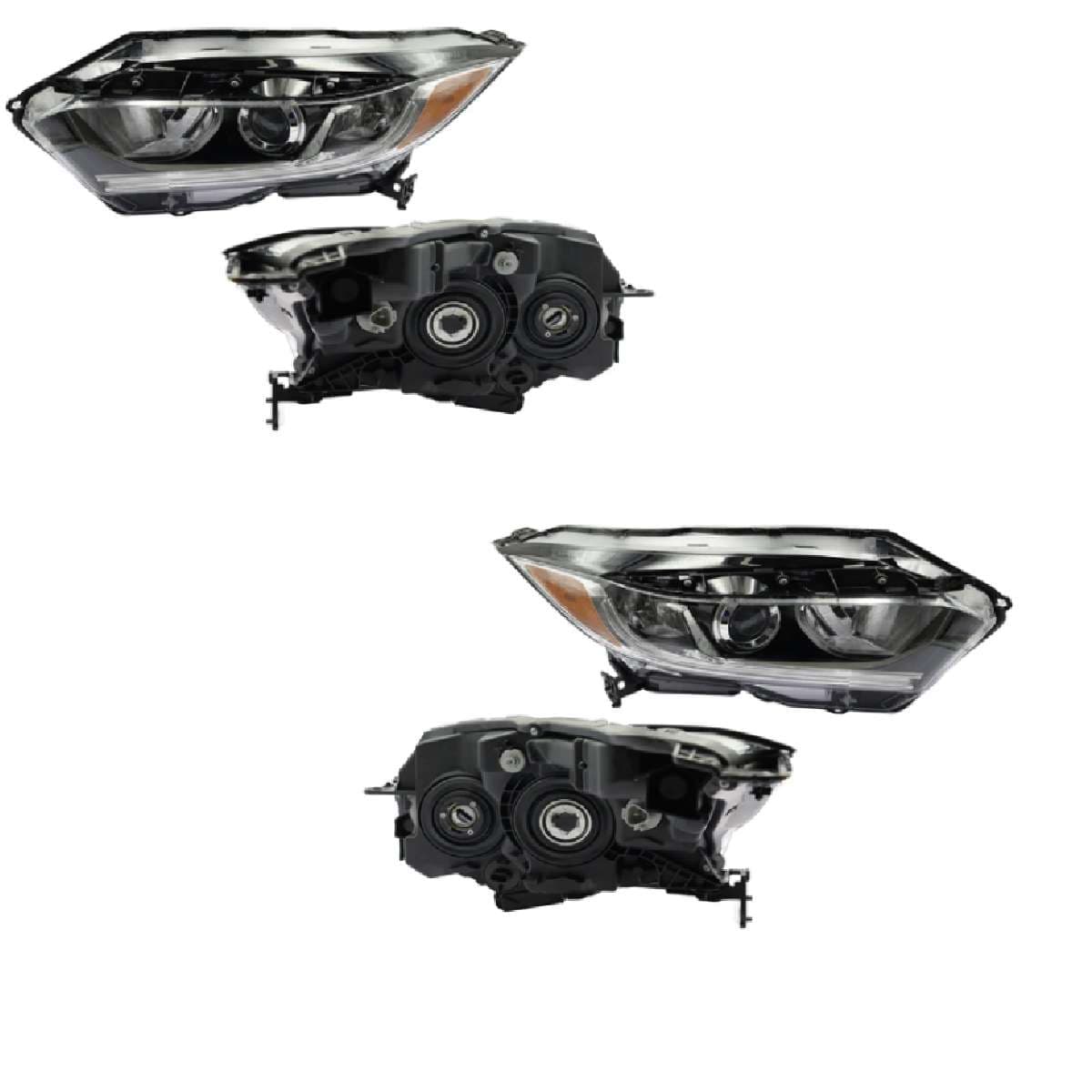 Par Faros Honda HR-V 2019-2022 Fondo Negro Con Lupa Mica Ámbar Con DRL