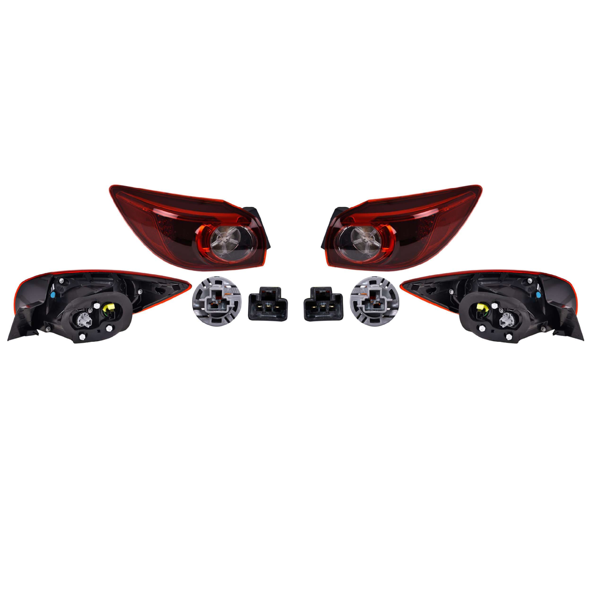 Par Calaveras Exteriores Leds Mazda 3 H-Back 2014-2018 Depo