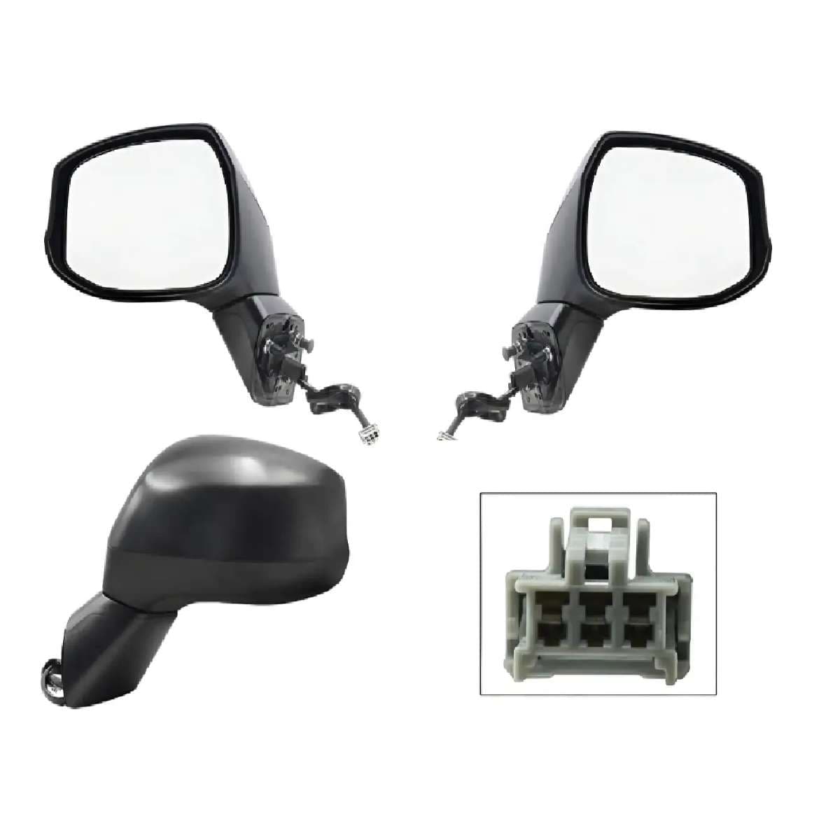 Par Espejos Eléctrico Honda Civic 4 Puertas 2012-2013 Negro Para Pintar 3 Pines