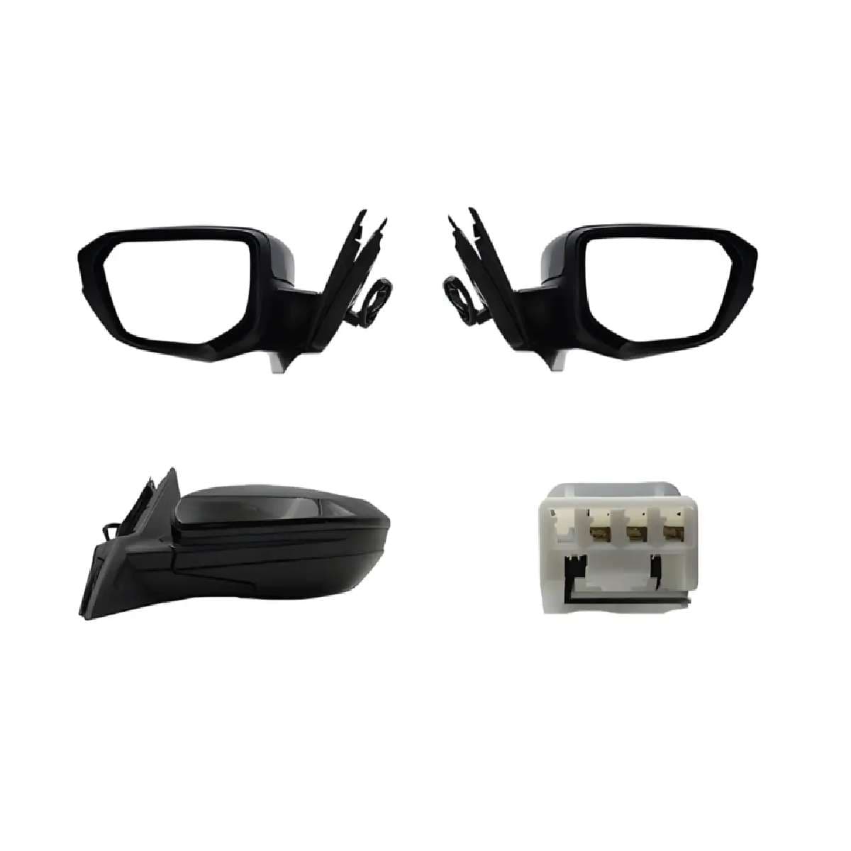 Par Espejos Eléctrico Honda Civic 2-4 Puertas 2016-2021 Negro Para Pintar 3 Pines