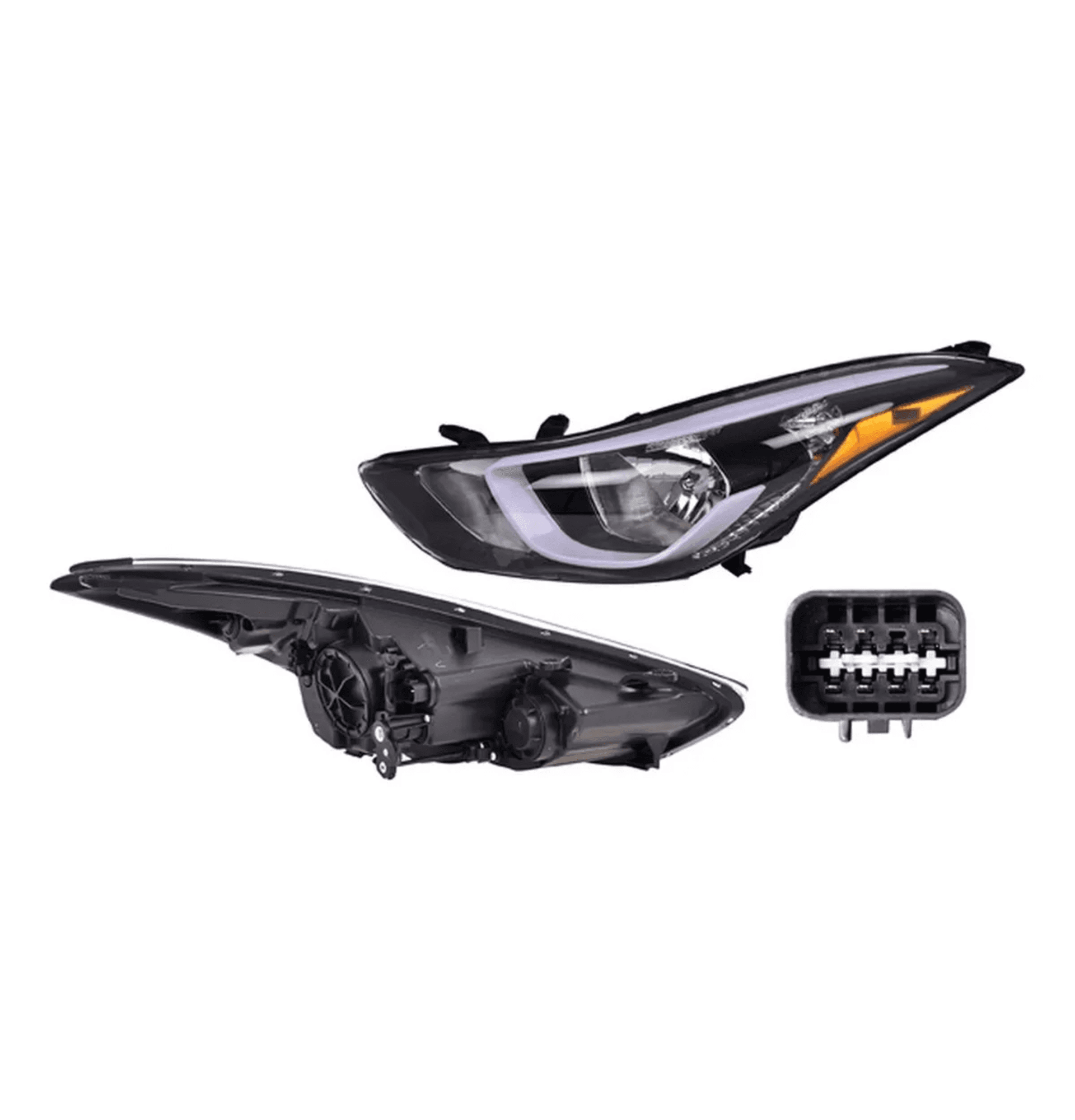 Faro Derecho Hyundai Elantra 2015-2016 Sin Leds Con Foco Depo
