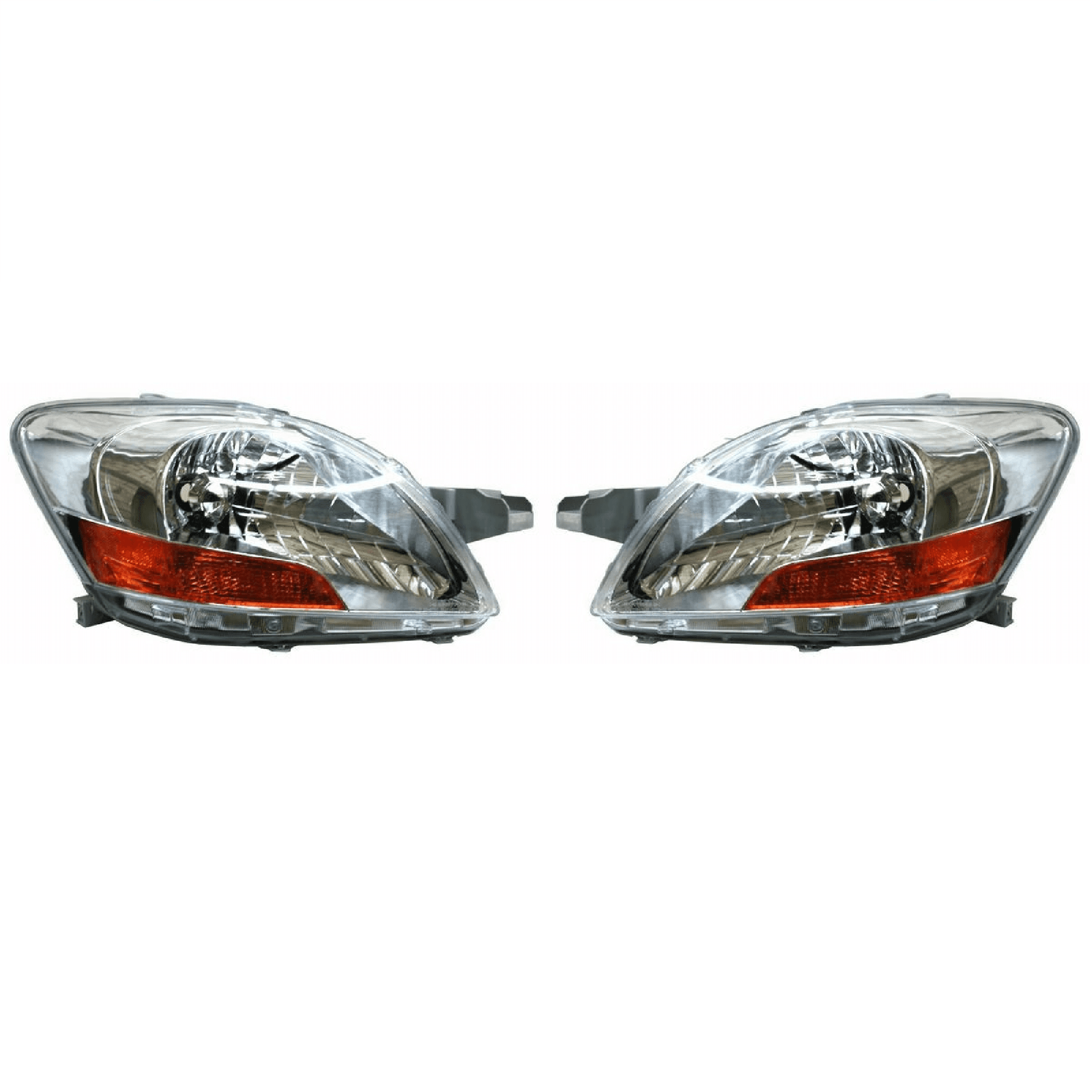 Par Faros Toyota Yaris 2006-2015 Sedan Fondo Cromado