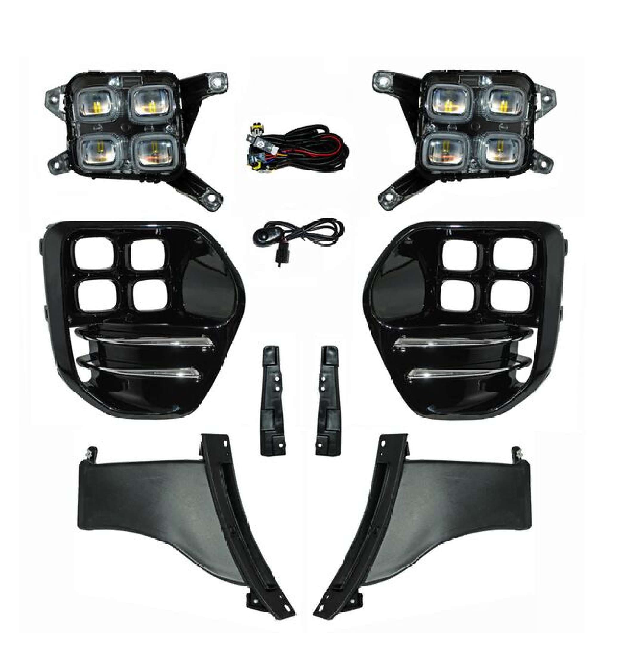 Faro Niebla Para Kia Sportage Sxl 2017-2018 Leds Con Parrilla Juego