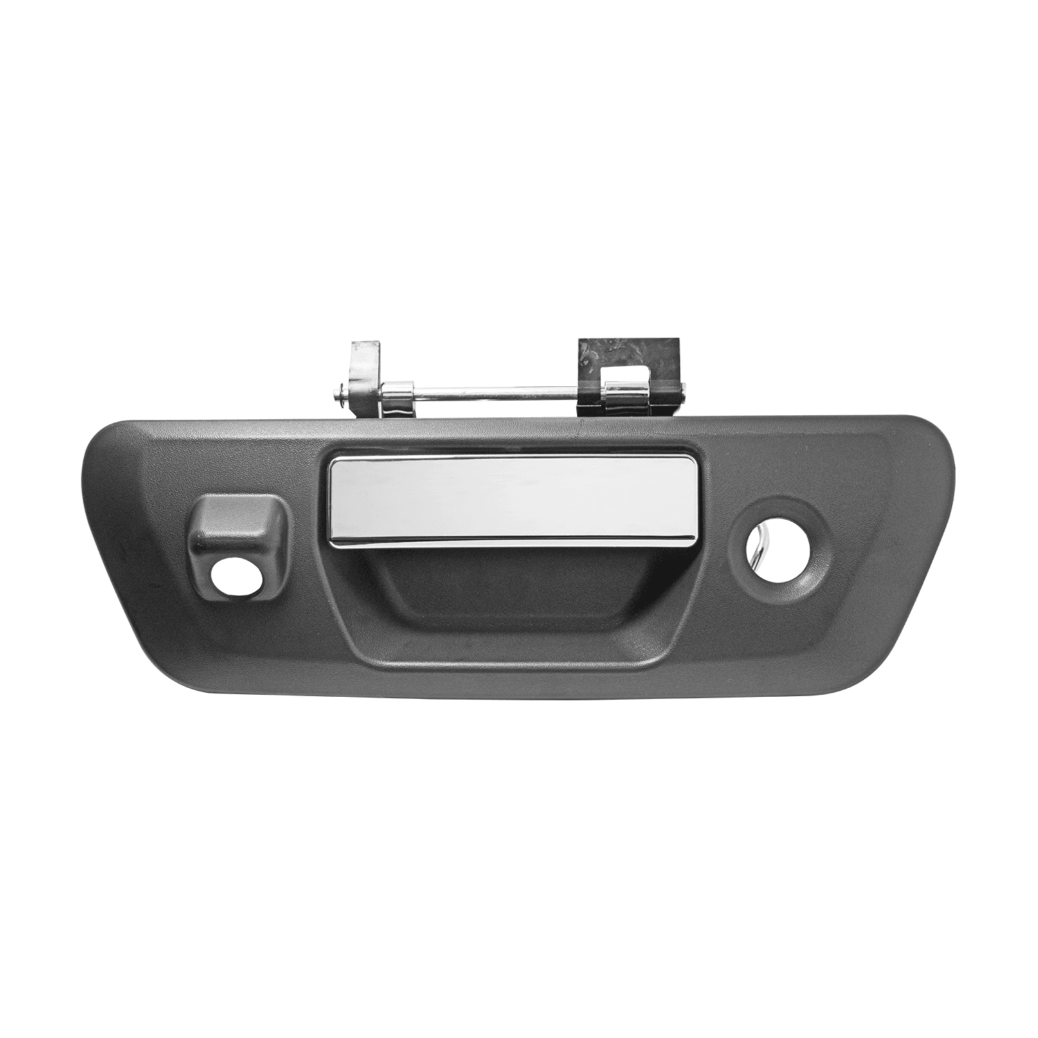 Manija De Tapa Nissan Frontier 2016-2022 Con Hoyos Para Llave Y Camara Corrugada Cromada/Negra Plastico Hushan