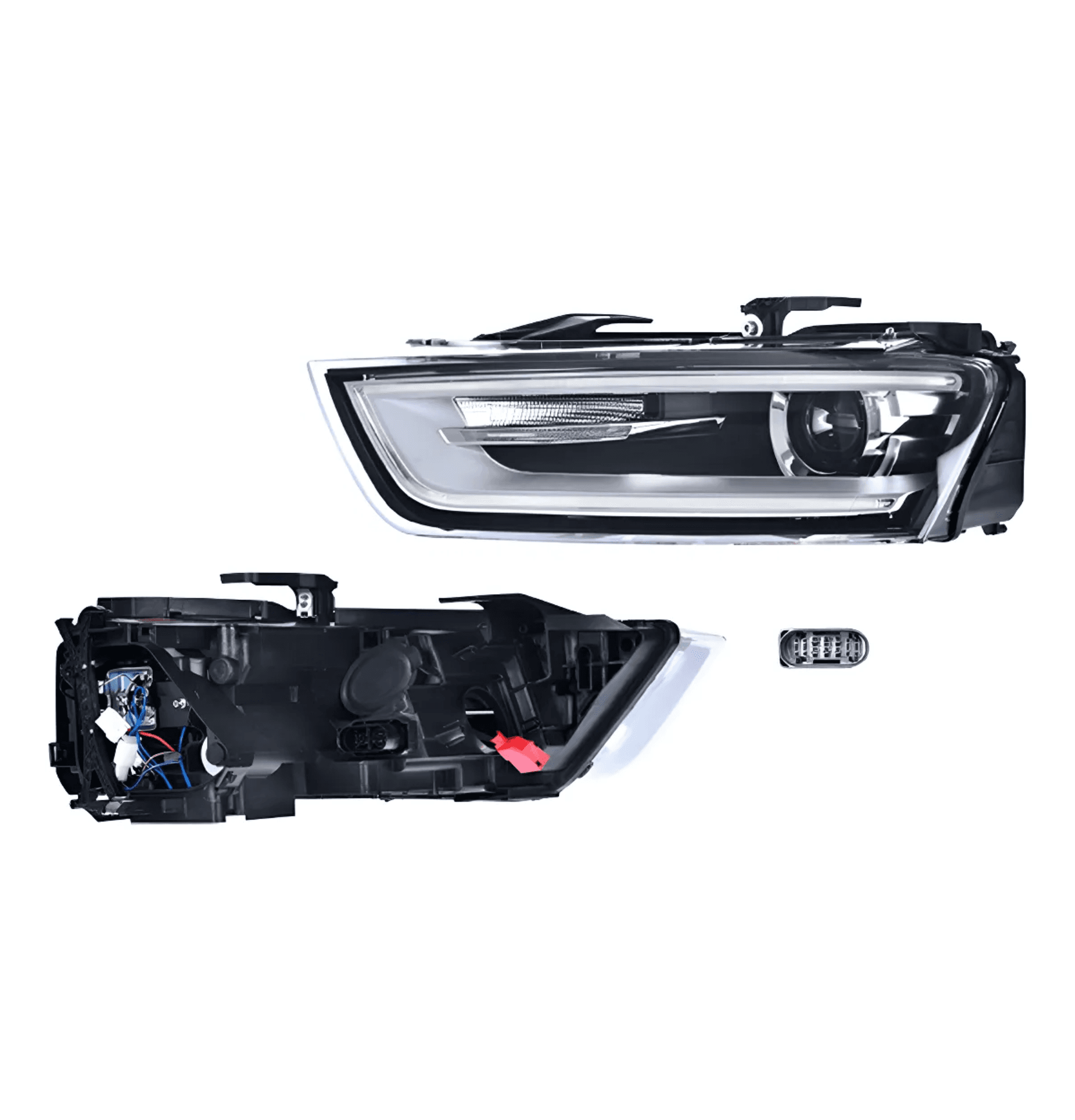 Faro Izquierdo Audi Q3 2013-2015 Electrico Con Motor Leds Para Foco Xenon Depo