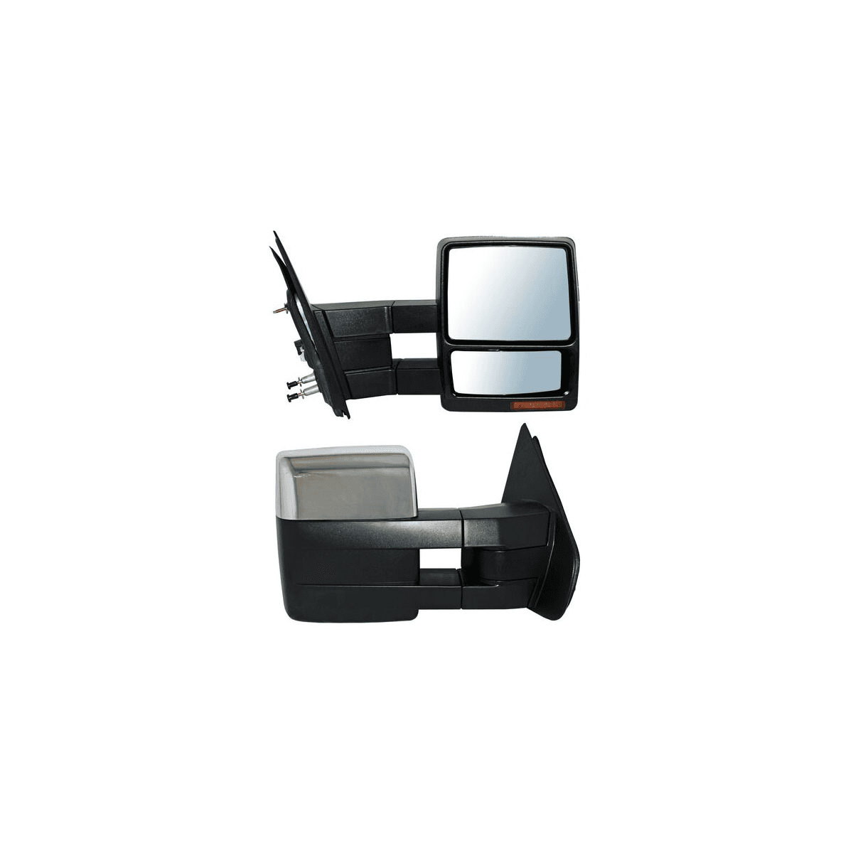 Espejo Ford Super Duty 2008-2016 Electrico Con Desempañante Con Direccional Cromo Con Luz Inferior Con Memoria Telescopico 12 Pines Derecho