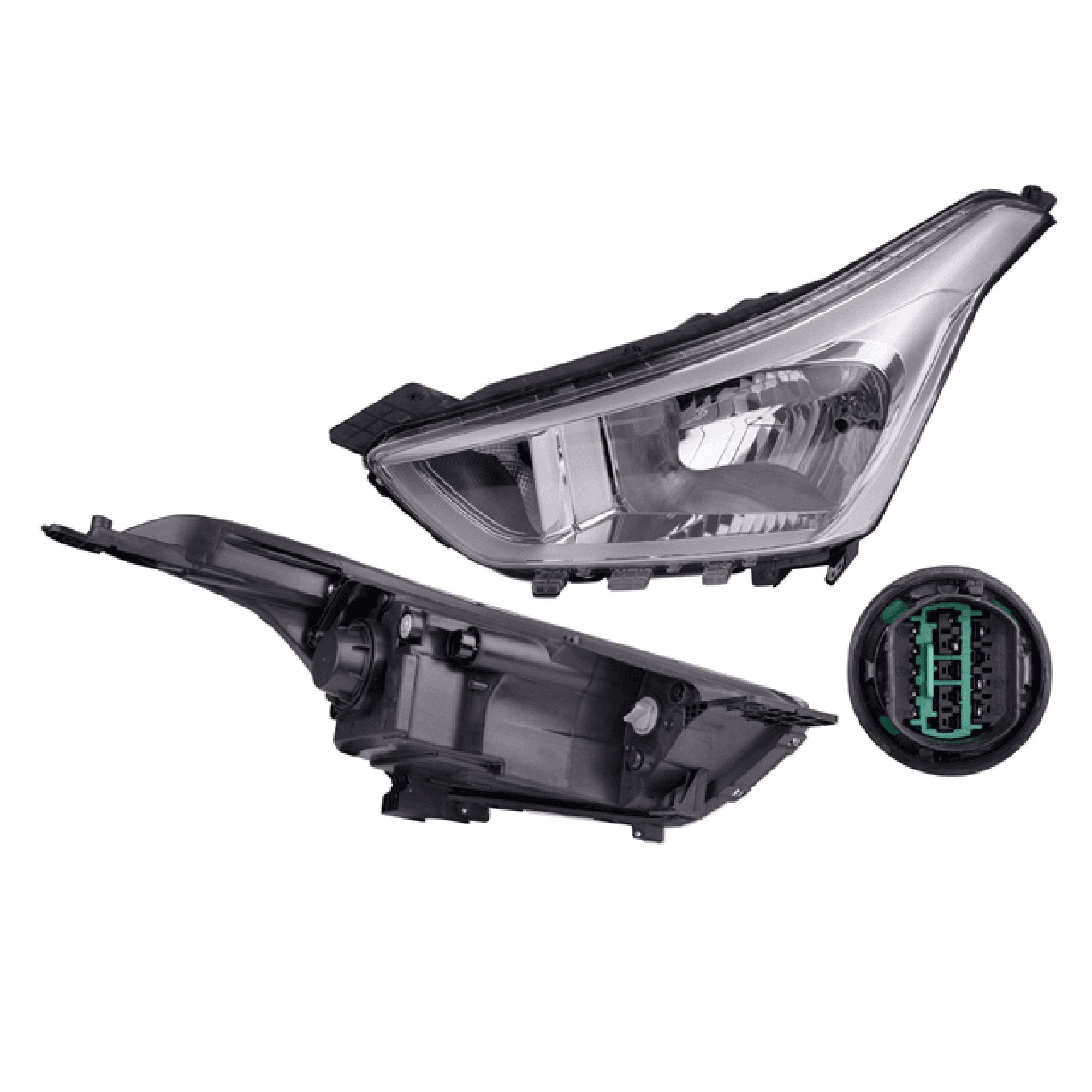 Faro Izquierdo Hyundai Creta 2017-2019 Electrico Con Motor Sin Leds Para Foco Halogeno Depo
