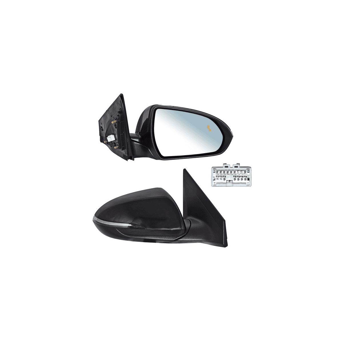 Espejo Para Hyundai Elantra 2019-2020 Electrico Para Pintar Con Desempañante Con Sensor Putno Ciego Con Direccional Con Memoria 12 Pines Derecho