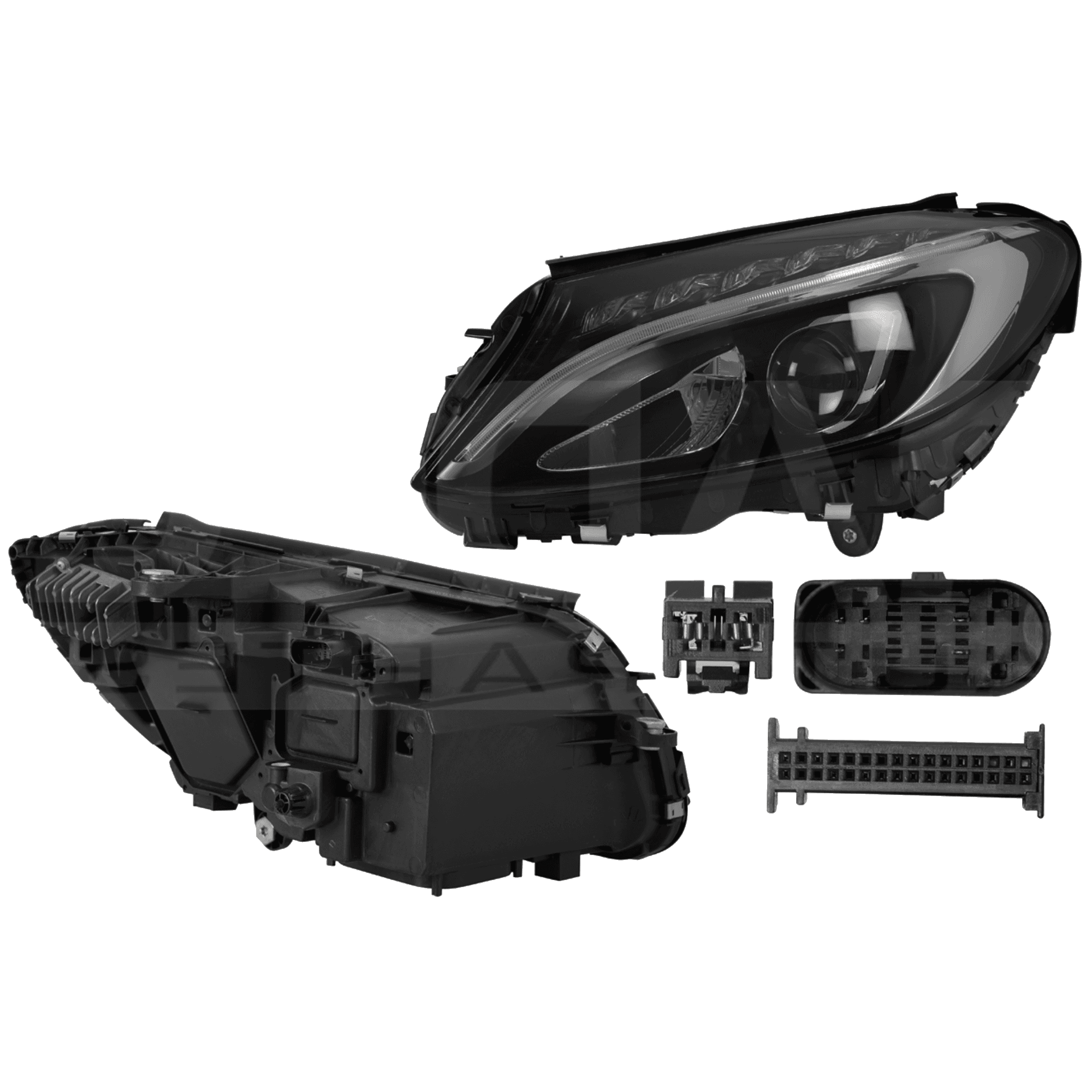 Faro Izquierdo Mercedes Benz Clase C 2015-2018 Electrico Con Motor Leds Depo