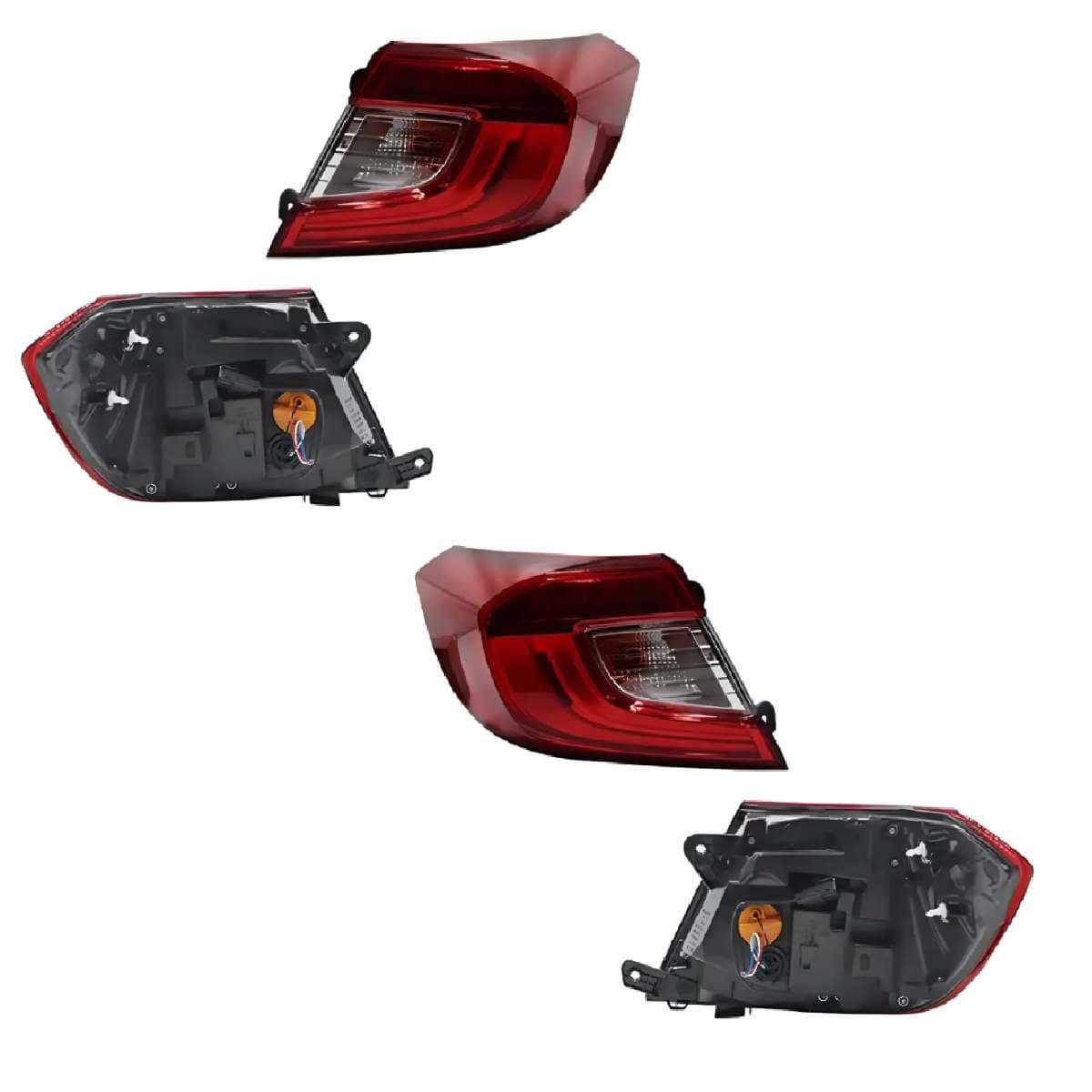 Par Calaveras Exterior Honda Accord 4  Puertas Sport 2018-2022 Con LedCon Arnés Rojo/Blanco