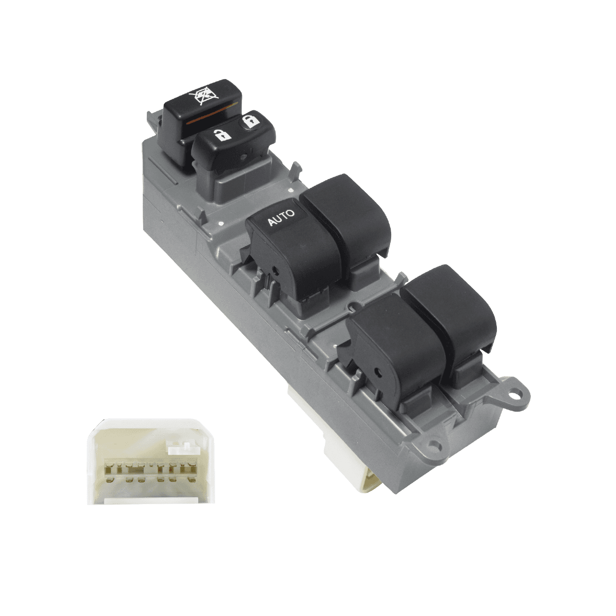 Control Electrico De Elevador Toyota Highlander 2008-2013 15 Pines 6 Teclas Base Gris 12V Manijauto