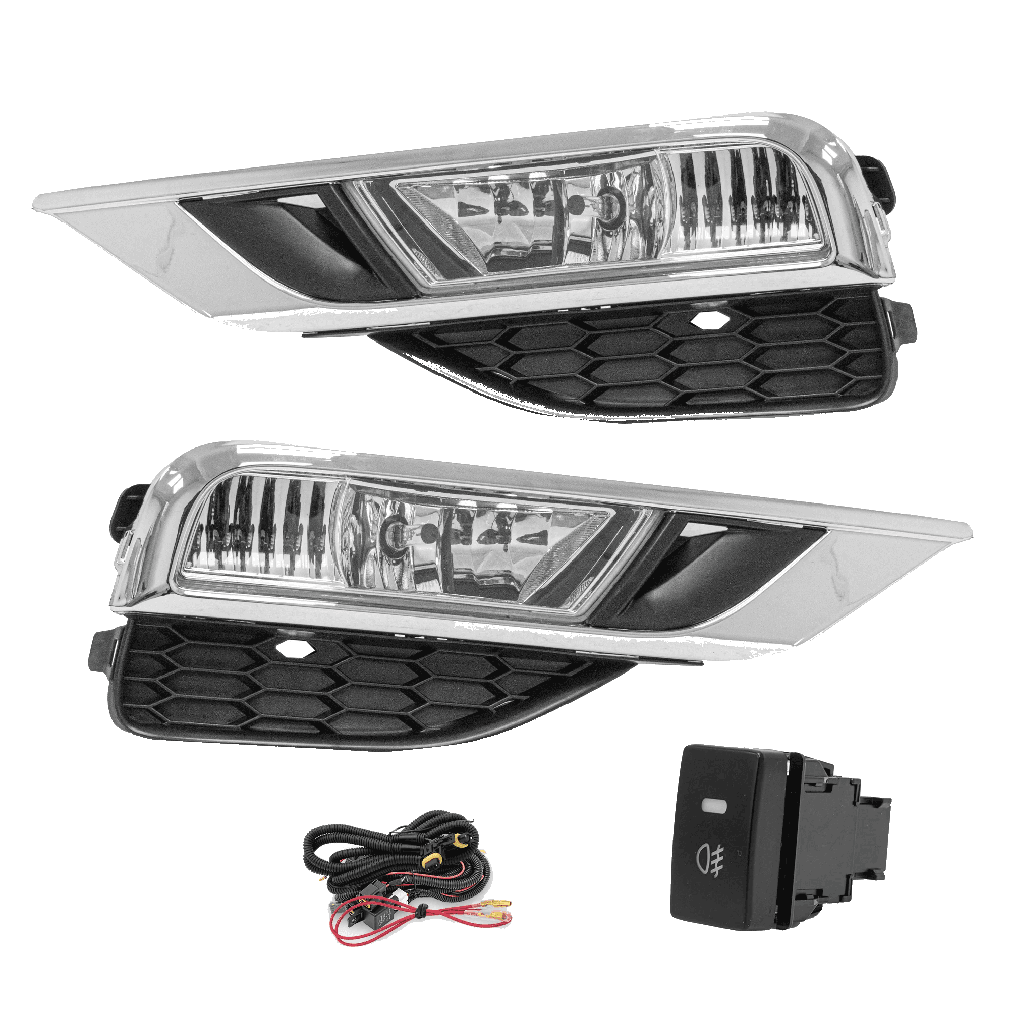Kit faros niebla Honda CR-V 2015-2016 con arnes switch oem y focos