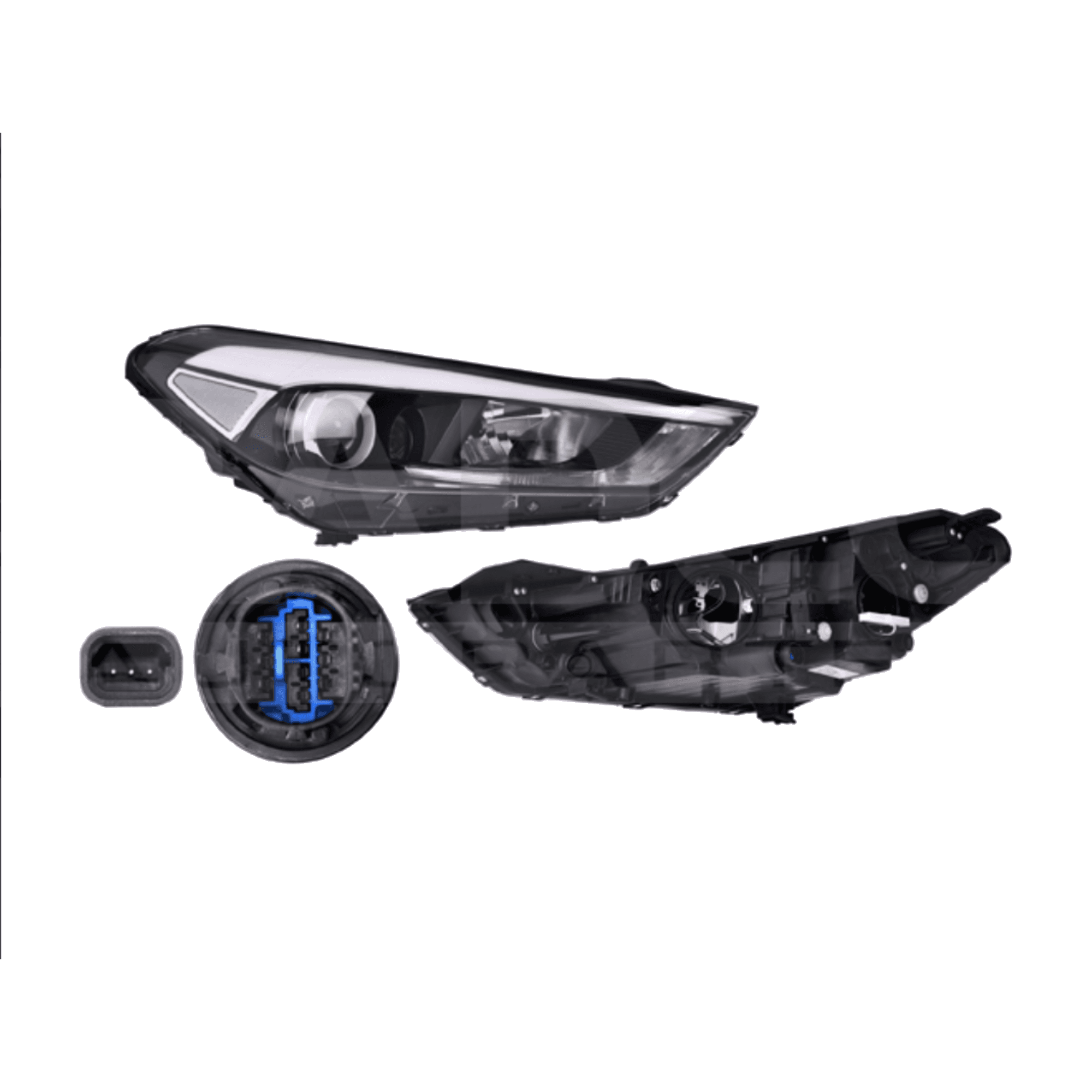 Faro Derecho Hyundai Tucson 2016-2018 Electrico Con Motor 7 Pines Tyc