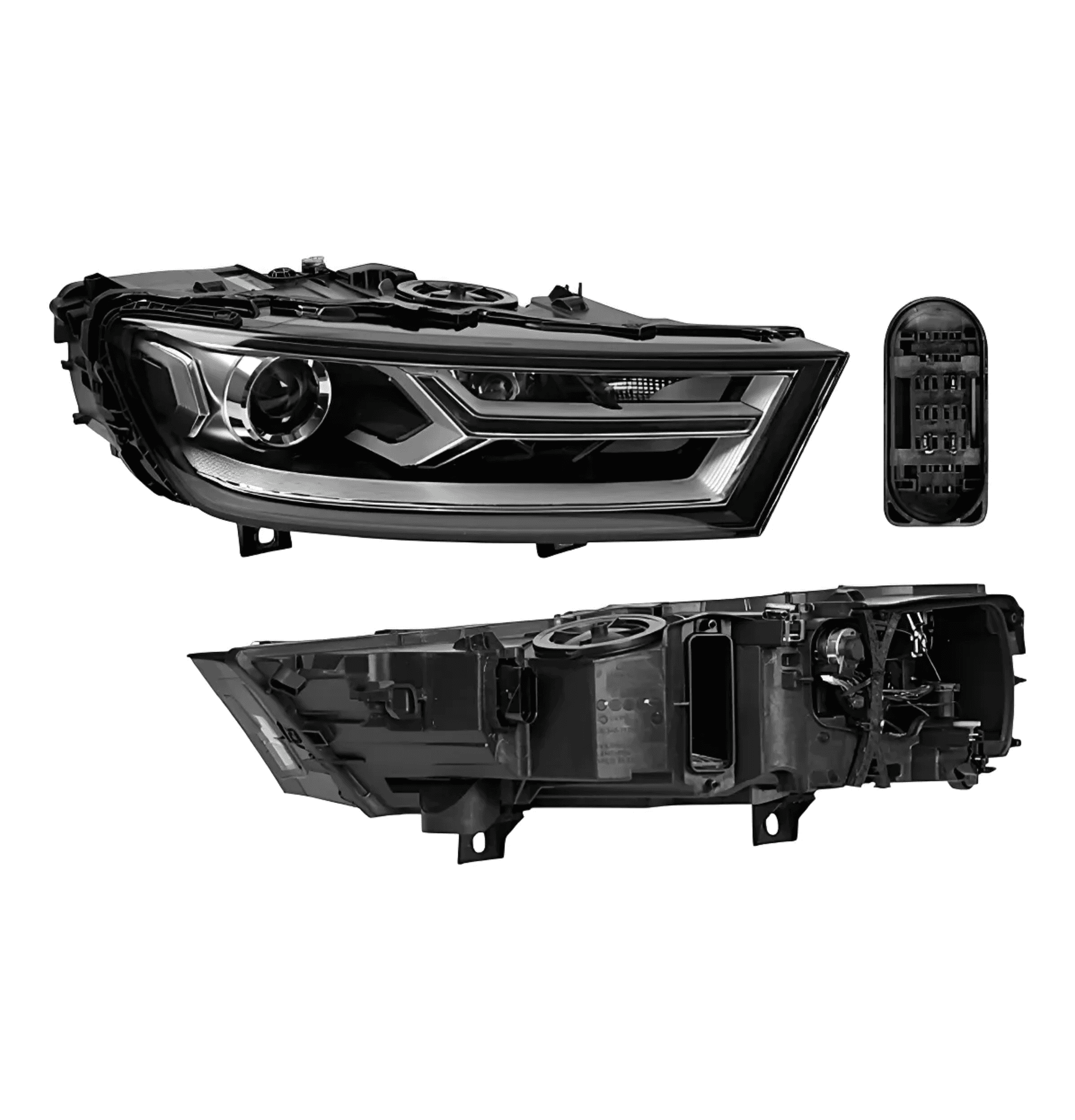 Faro Derecho Audi Q7 2016-2019 Electrico Con Motor Leds Para Foco Xenon Depo