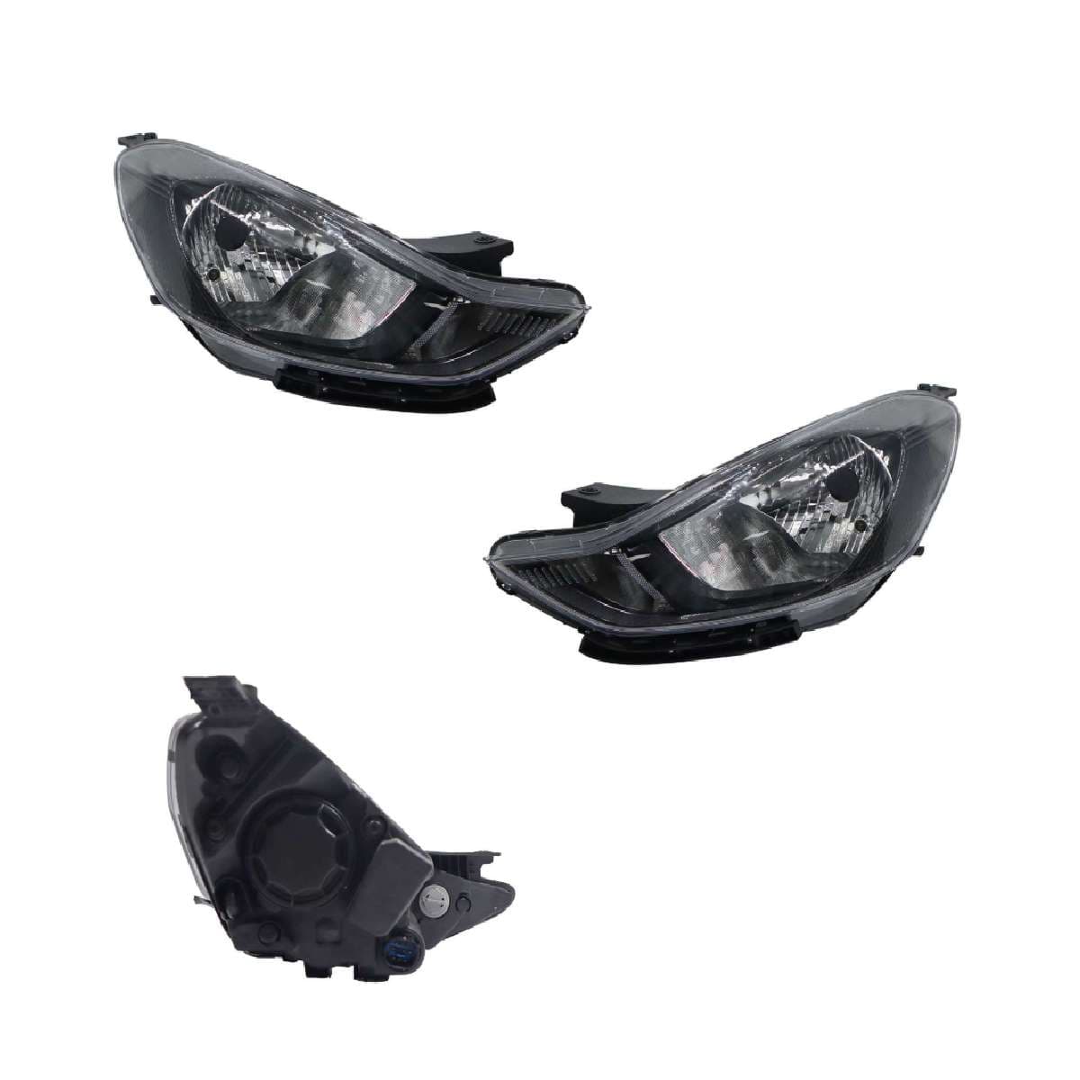 Par Faros Hyundai GRAND I-10 4 y 5 Puertas 2021-2025 Fondo Negro Con Motor