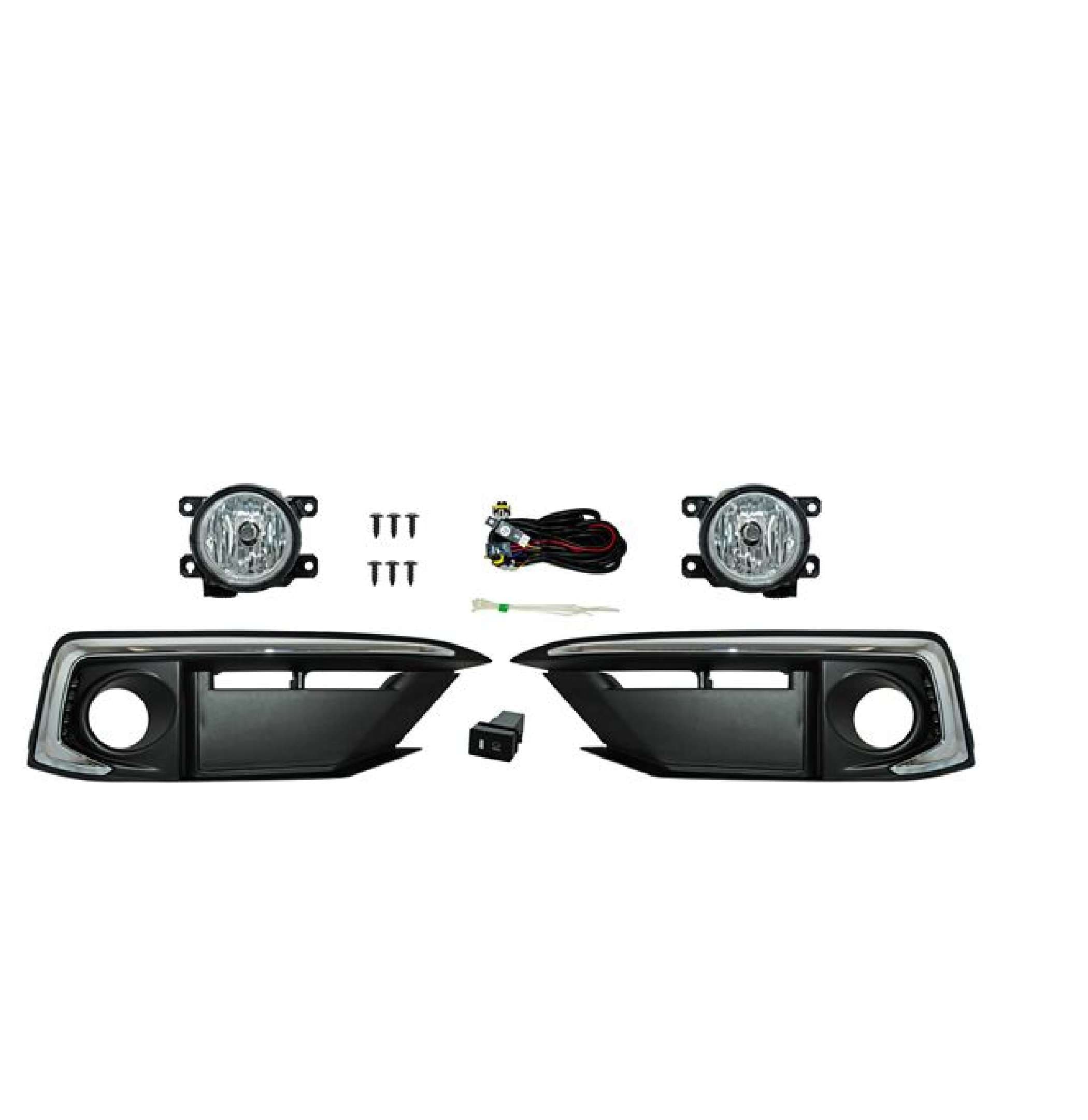 Faro Niebla Honda Civic 2019-2020 Con Parrilla Con Moldura Cromada Juego