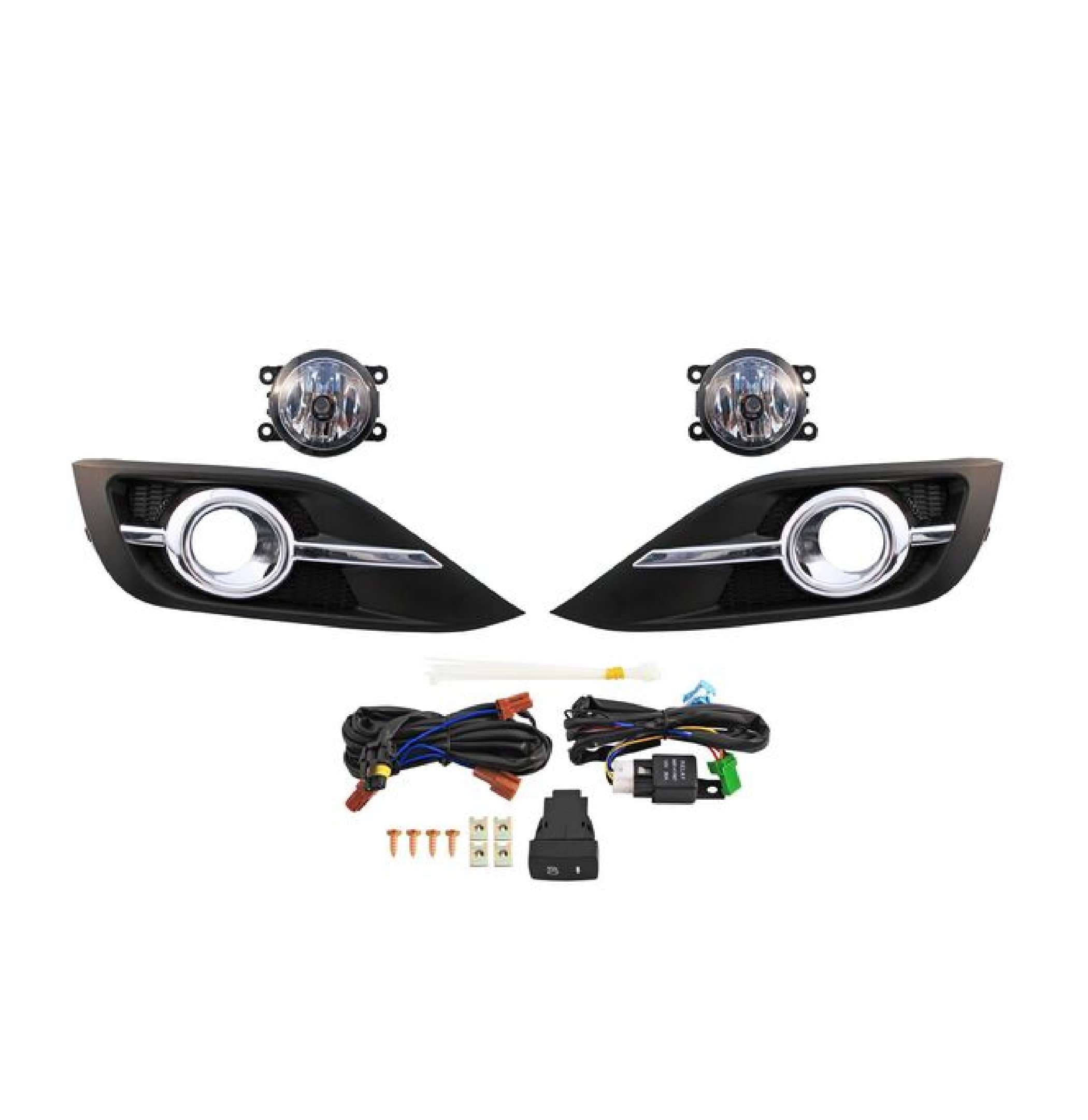 Faro Niebla Honda Crv 2012-2014 Con Parrilla Filo Cromado Juego