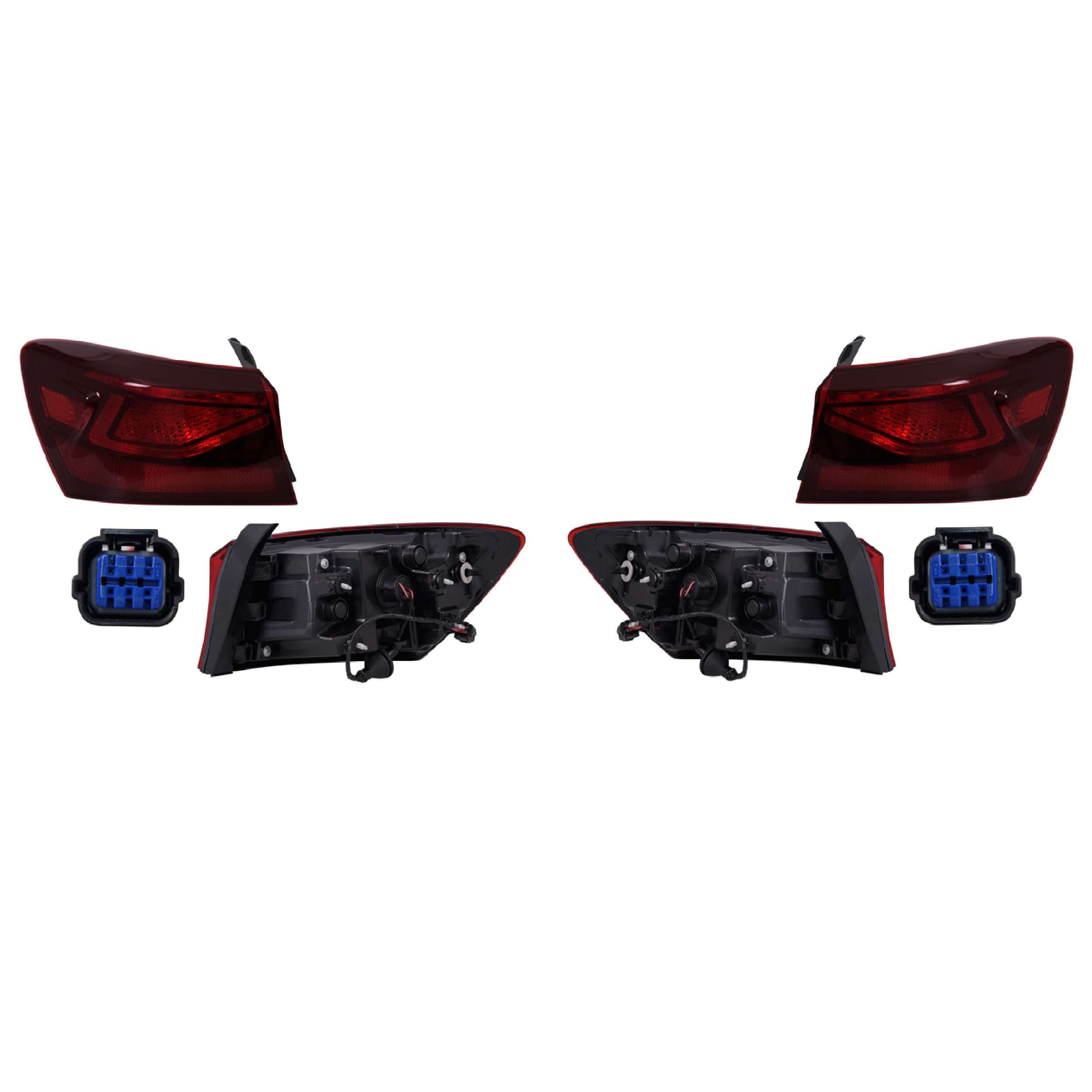 Par Calaveras Exteriores Para Kia Forte Sedan 2022-2024 / Para Kia Forte Sedan Usa Fe 2019-2021 / Para Kia Forte Sedan Usa Lxs 2019-2021 Depo