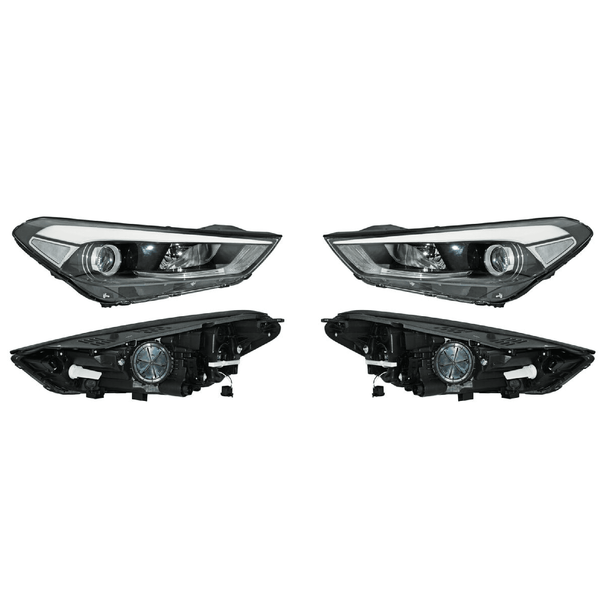Par Faros P/Hyundai Tucson 2016-2018 Electrico Con Motor Leds