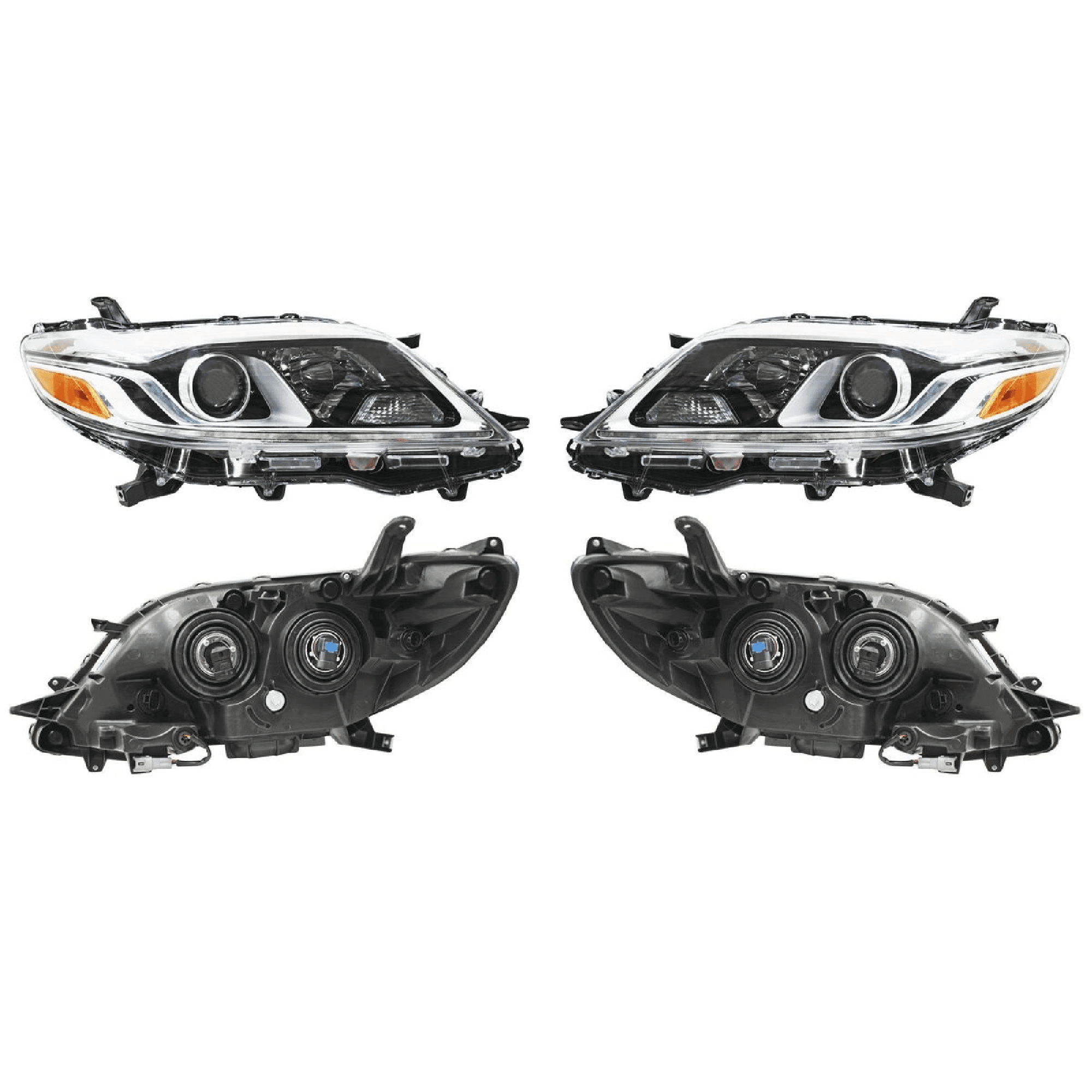 Par Faros Toyota Sienna 2015-2019 Fondo Cromado