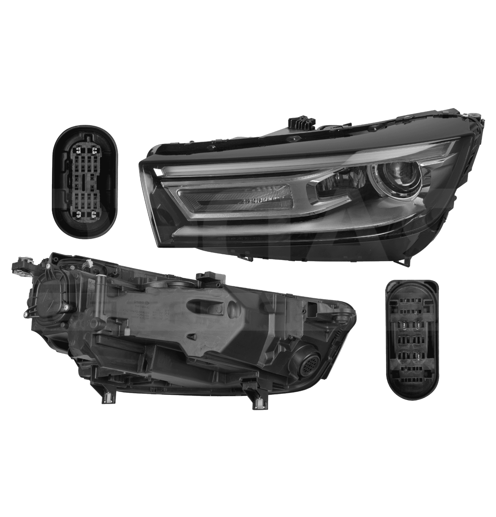 Faro Izquierdo Audi Q5 2018-2020 Electrico Con Motor Leds Para Foco Xenon Depo
